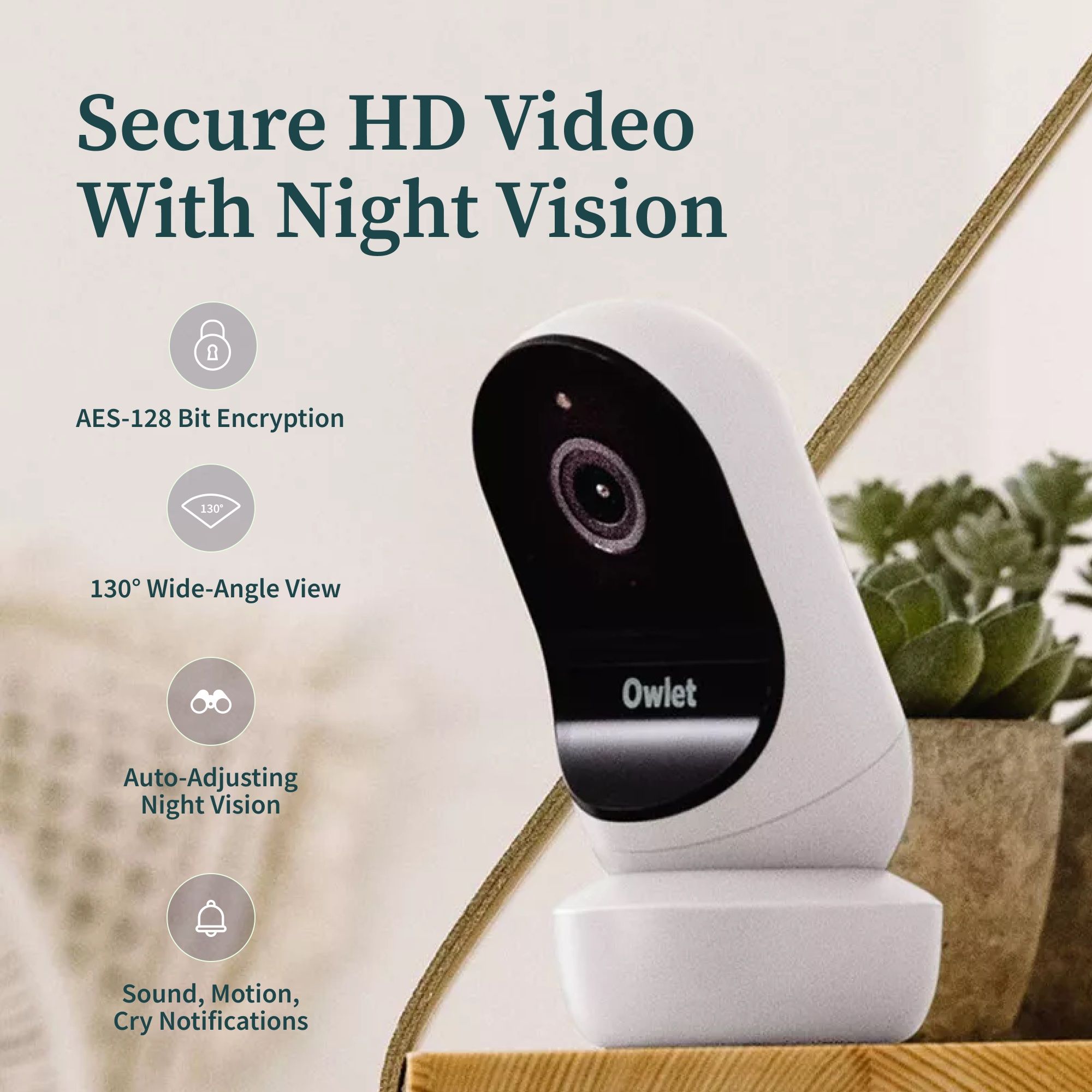 Owlet® Dream Duo 2 Smart Baby Monitor: FDA-Cleared Dream Sock® plus Cam 2 HD WiFi Video - Multiple Colors