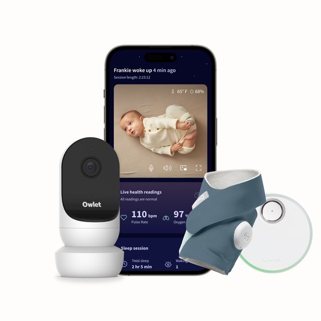 Owlet® Dream Duo 2 Smart Baby Monitor: FDA-Cleared Dream Sock® plus Cam 2 HD WiFi Video - Multiple Colors