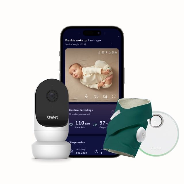 Owlet® Dream Duo 2 Smart Baby Monitor: FDA-Cleared Dream Sock® plus Cam 2 HD WiFi Video - Multiple Colors