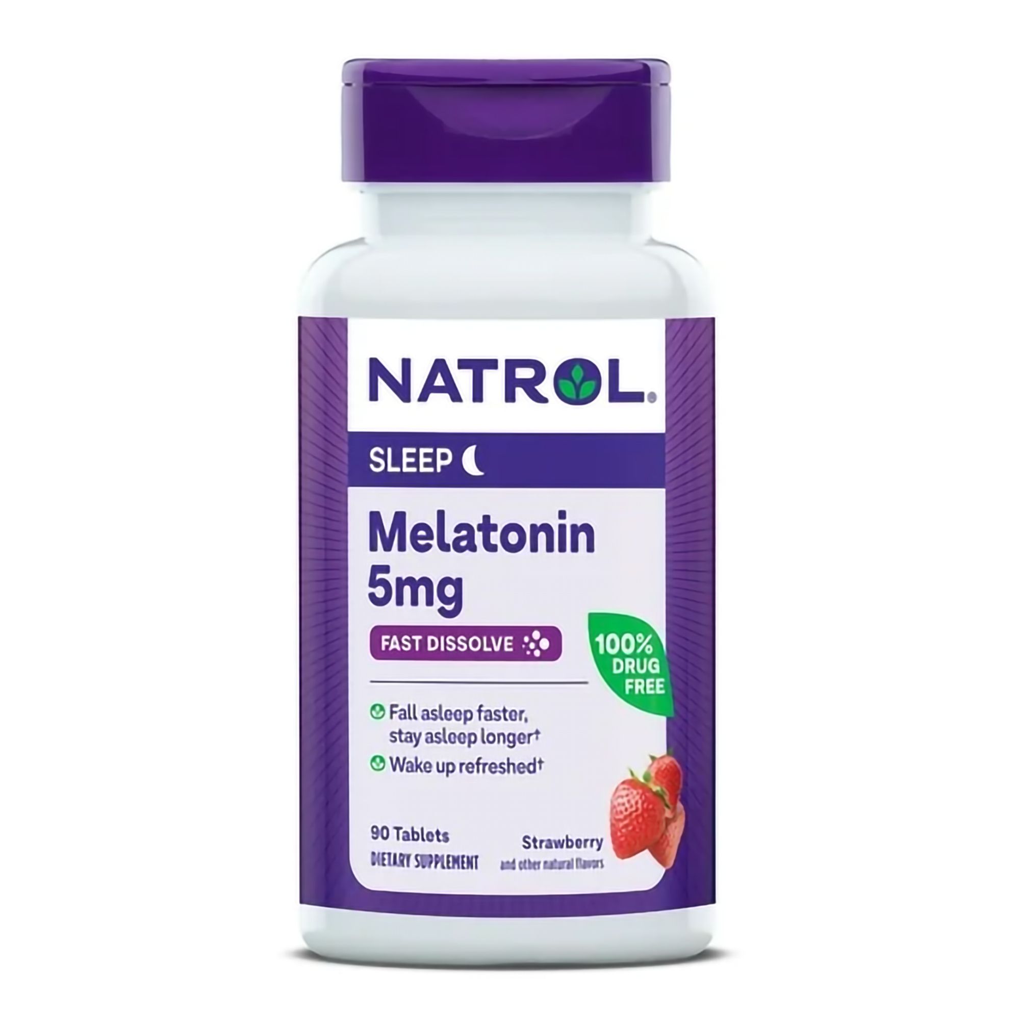 Natrol® Melatonin Sleep Aid Fast Dissolve Tablets, Strawberry, 5 mg - 90 ct