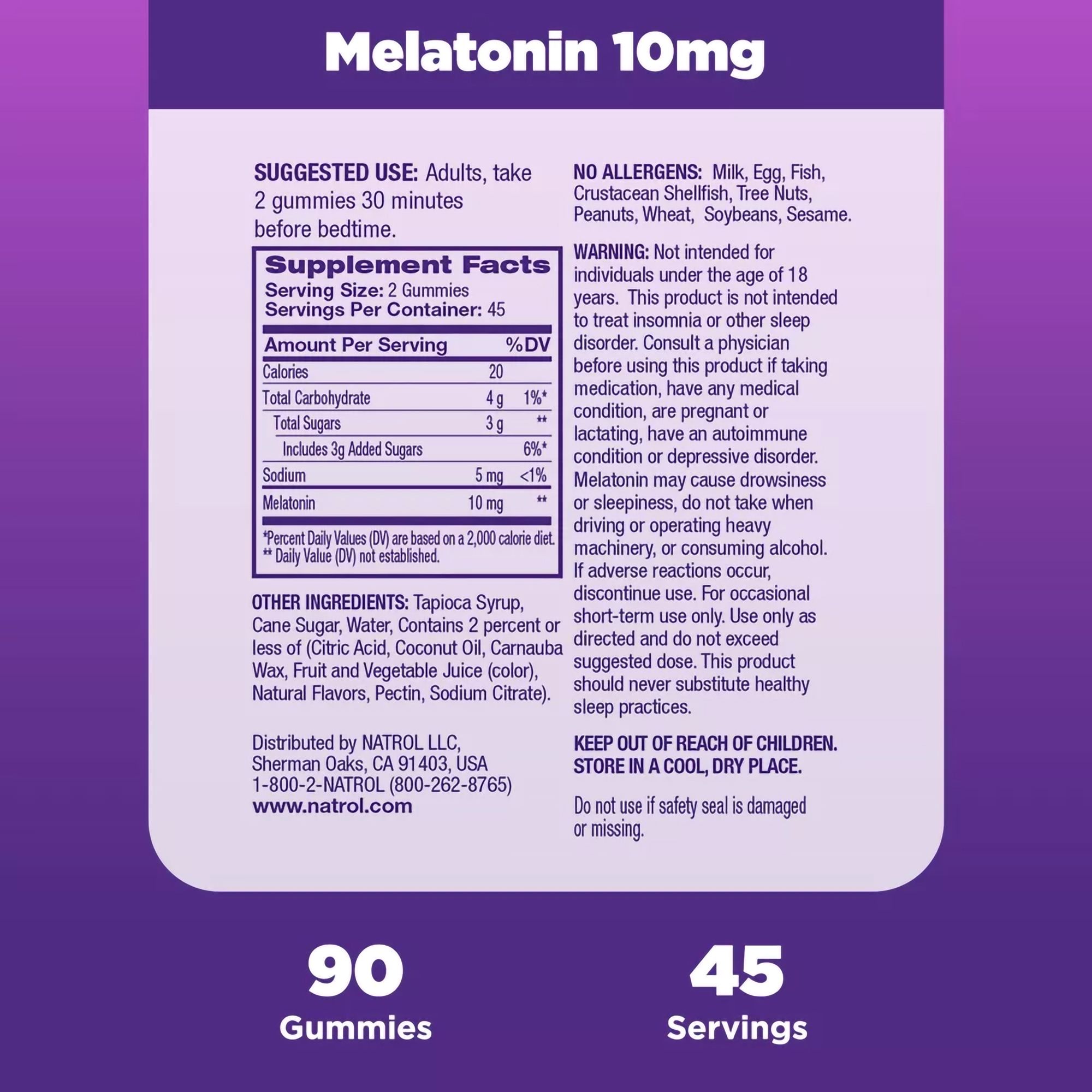 Natrol® Melatonin Sleep Aid Gummies, Strawberry, 10 mg - 90 ct