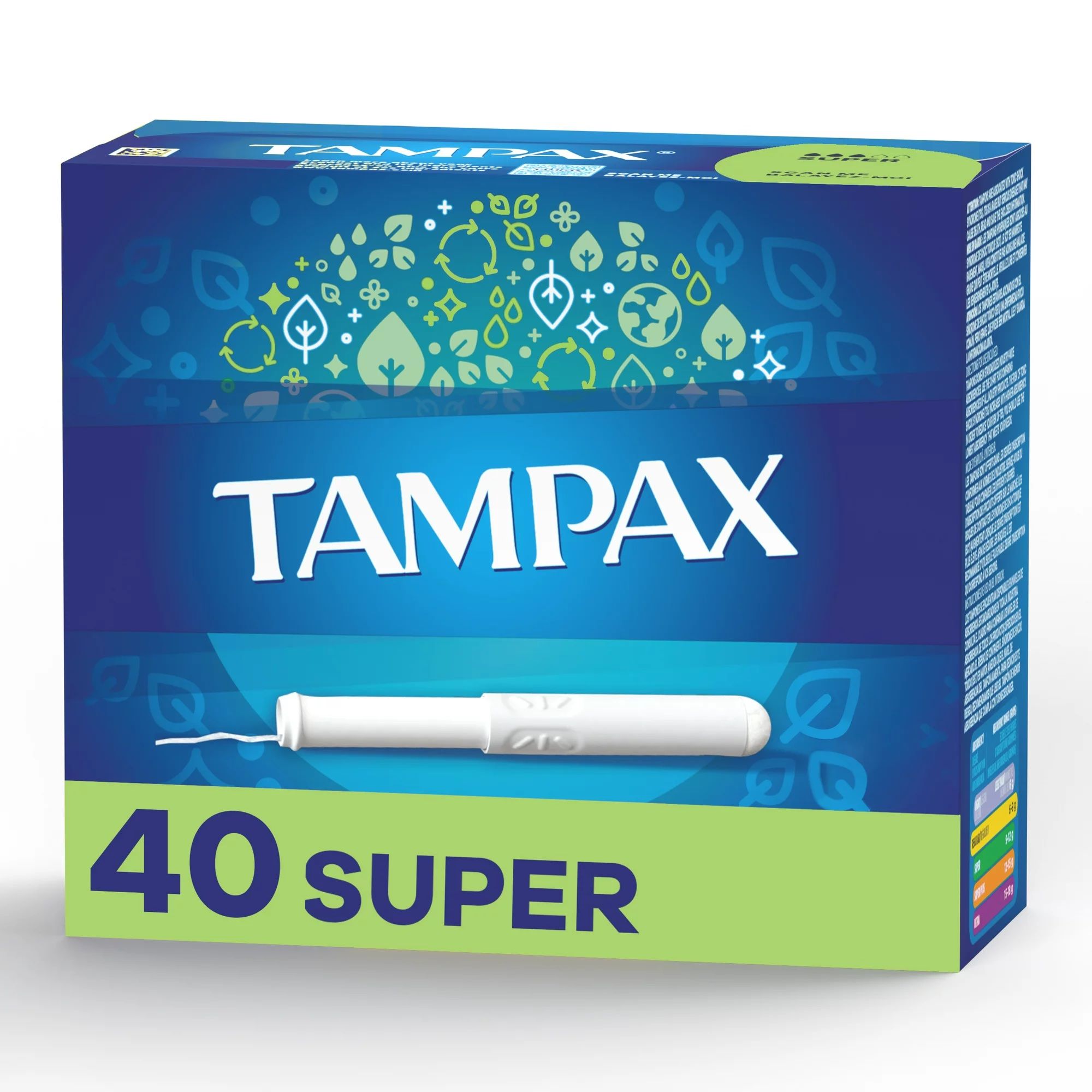 DISCTampax Cardboard Tampons Super Absorbency Unscented - 40 ct