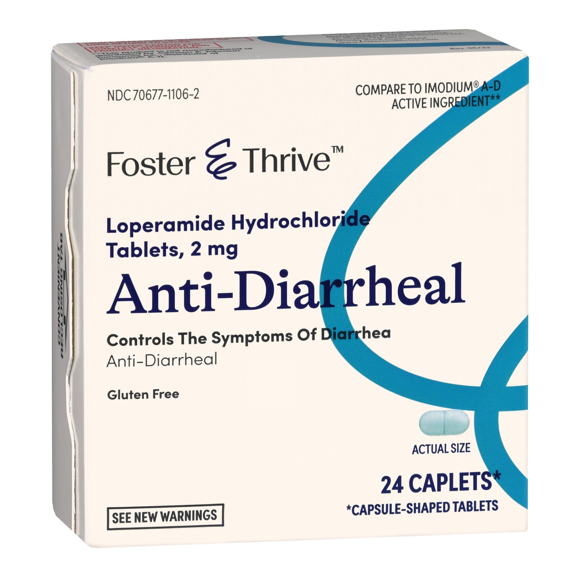 Foster & Thrive Anti-Diarrheal Loperamide HCl Caplets, 2 mg - 24 ct