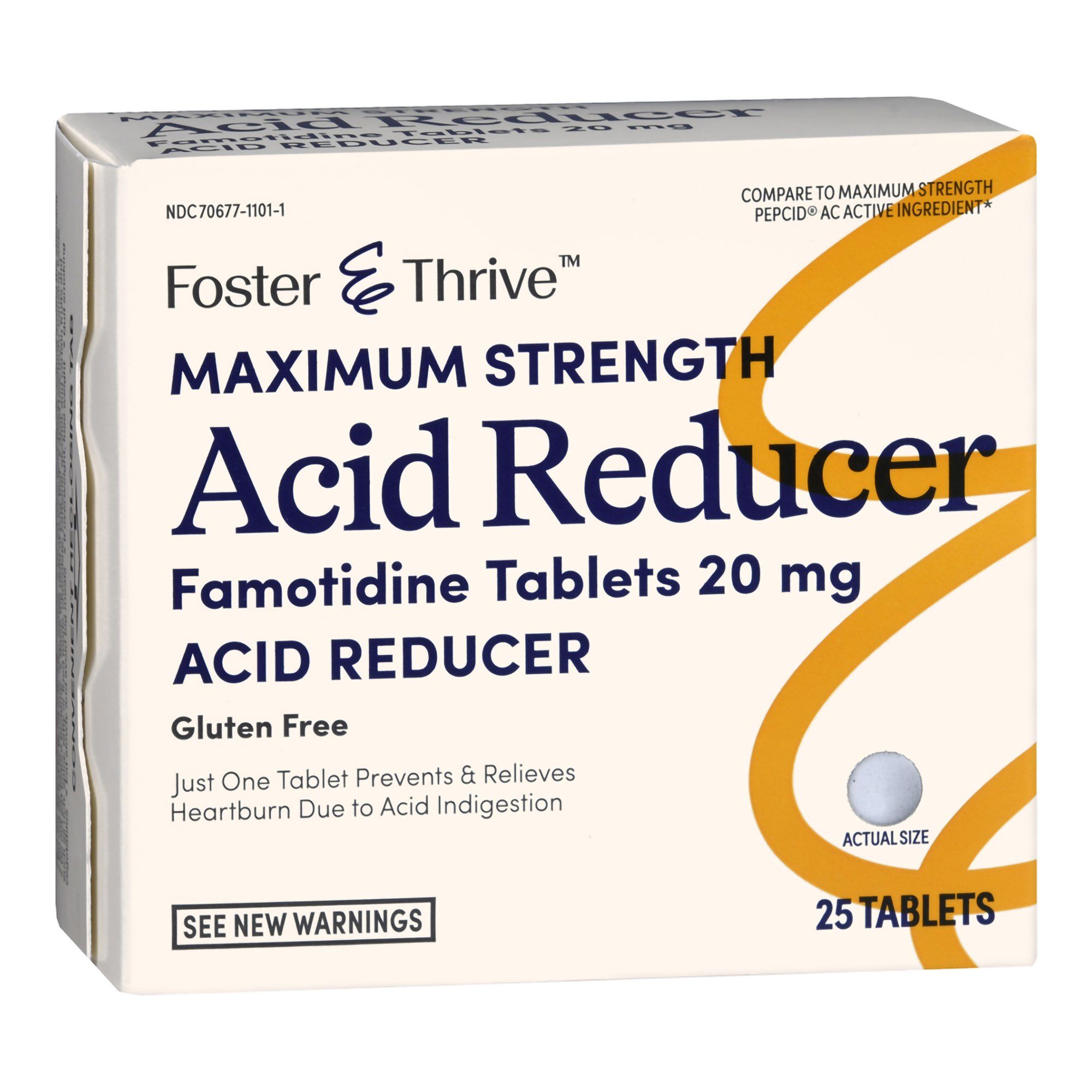 Foster & Thrive Maximum Strength Acid Reducer Famotidine Tablets, 20 mg - 25 ct