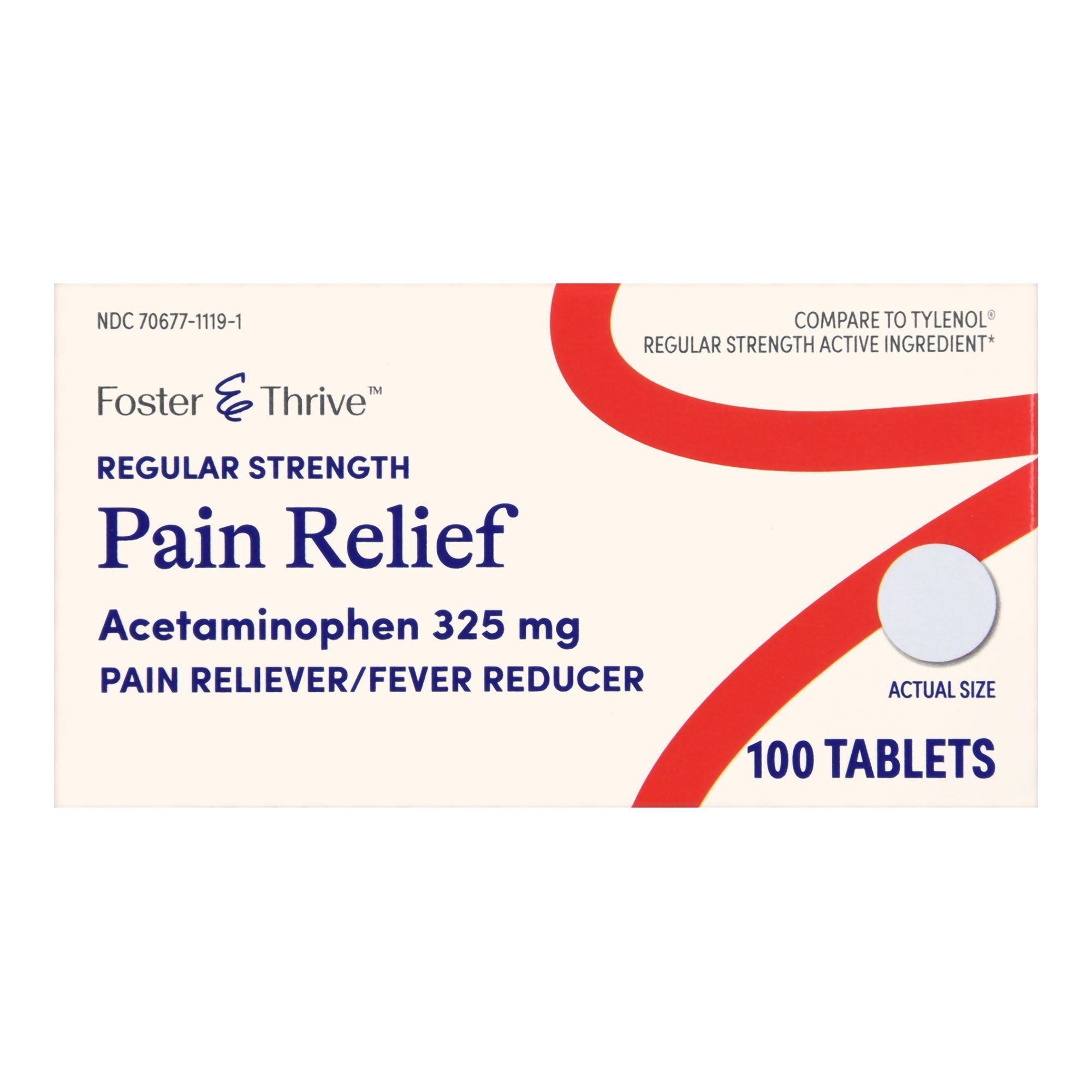 Foster & Thrive Regular Strength Pain Relief Acetaminophen Tablets, 325 mg - 100 ct