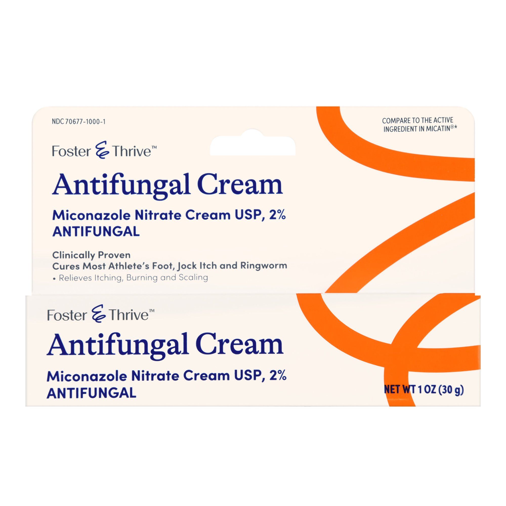 Foster & Thrive Antifungal Miconazole Nitrate Cream USP, 2% -  1 oz