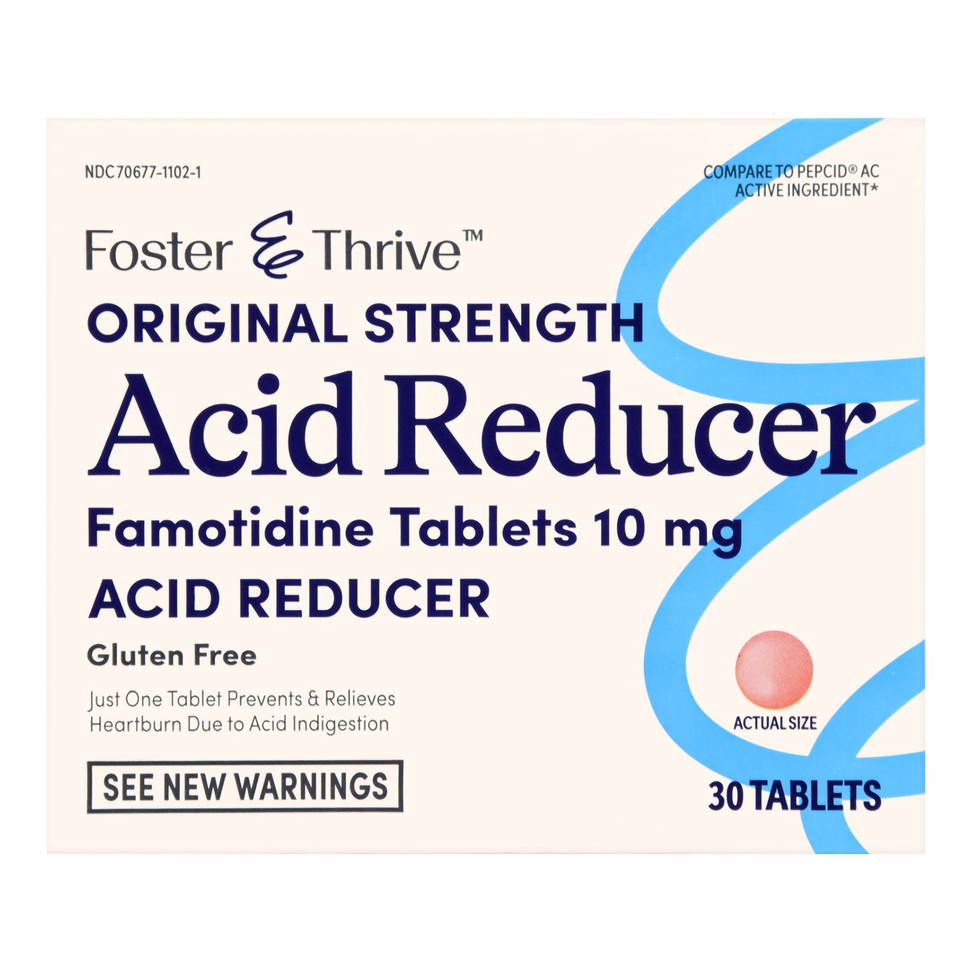 Foster & Thrive Original Strength Acid Reducer Famotidine Tablets, 10 mg - 30 ct