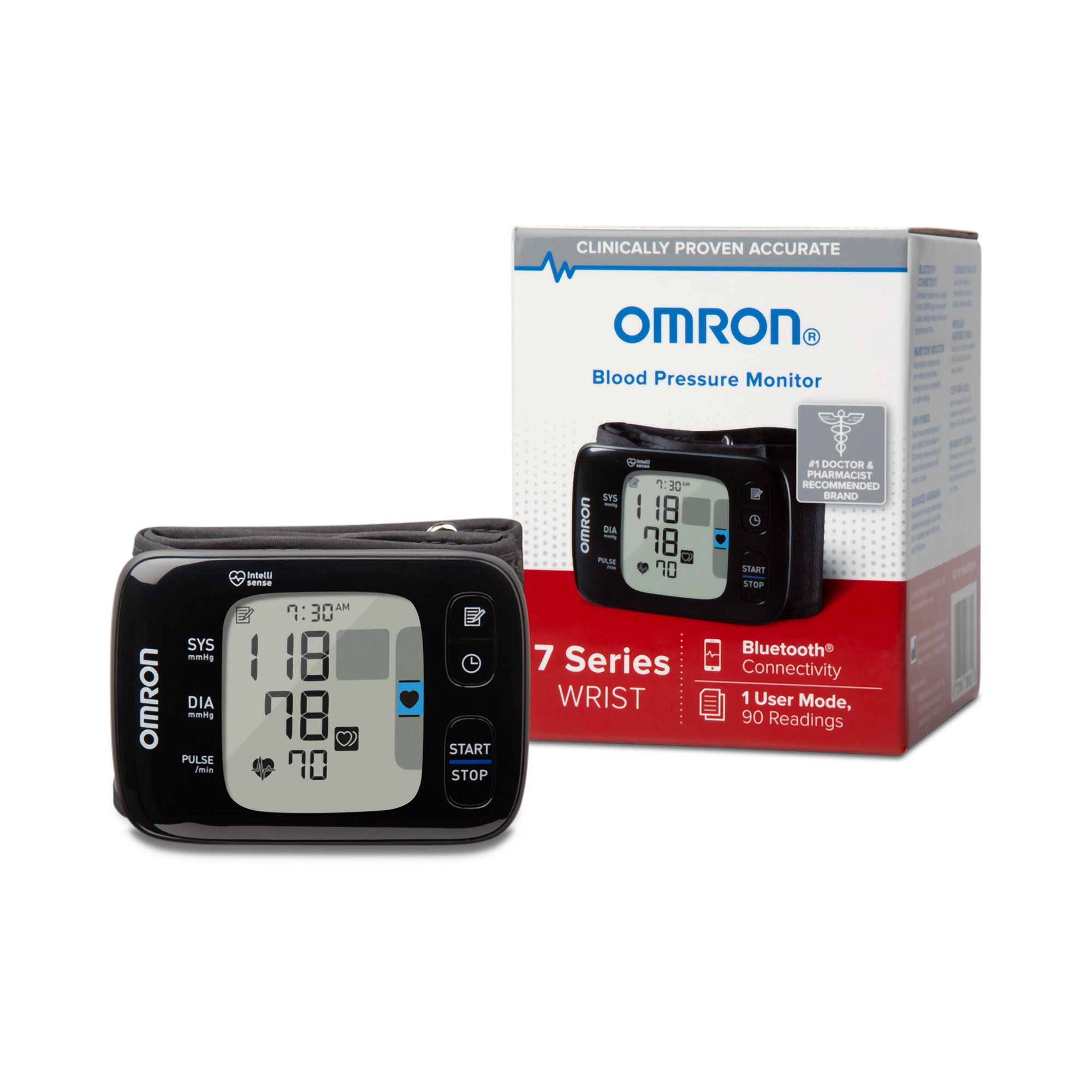 Omron 7 Series Automatic Digital Wrist Blood Pressure Monitor Cuff, Black - One Size Fits Most