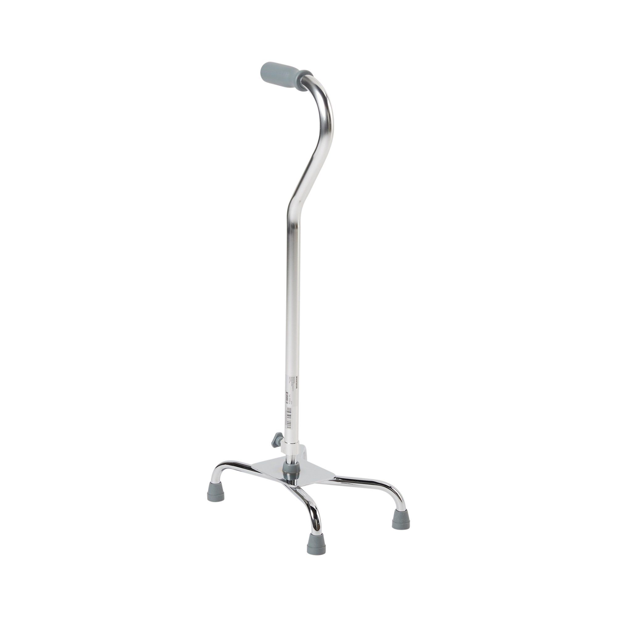 McKesson Chrome Steel Large Base Quad Cane, Adjustable Height 29" - 37.5" - 300 lb Weight Capacity