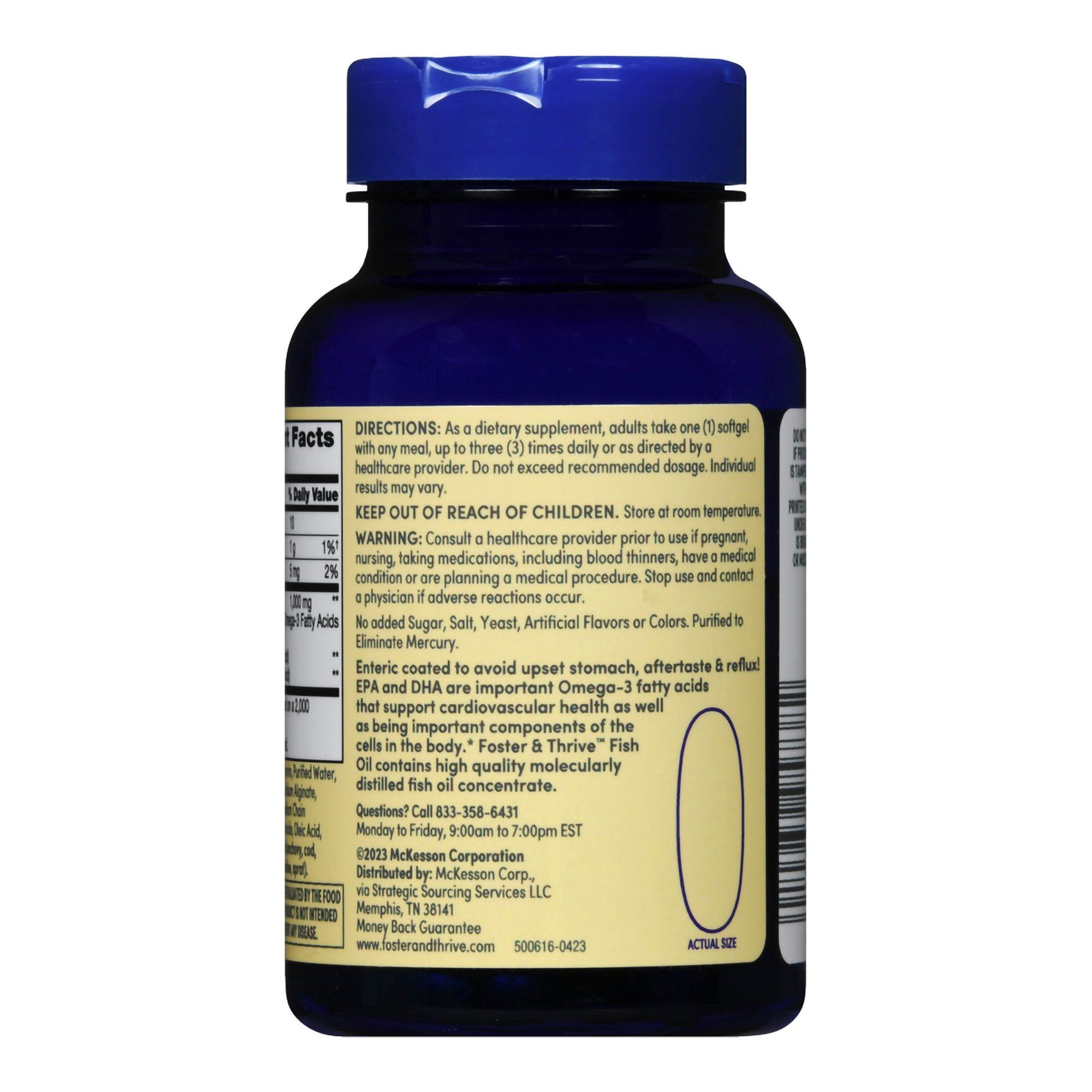 Foster & Thrive Fish Oil Softgel, 1000 mg  - 60 ct