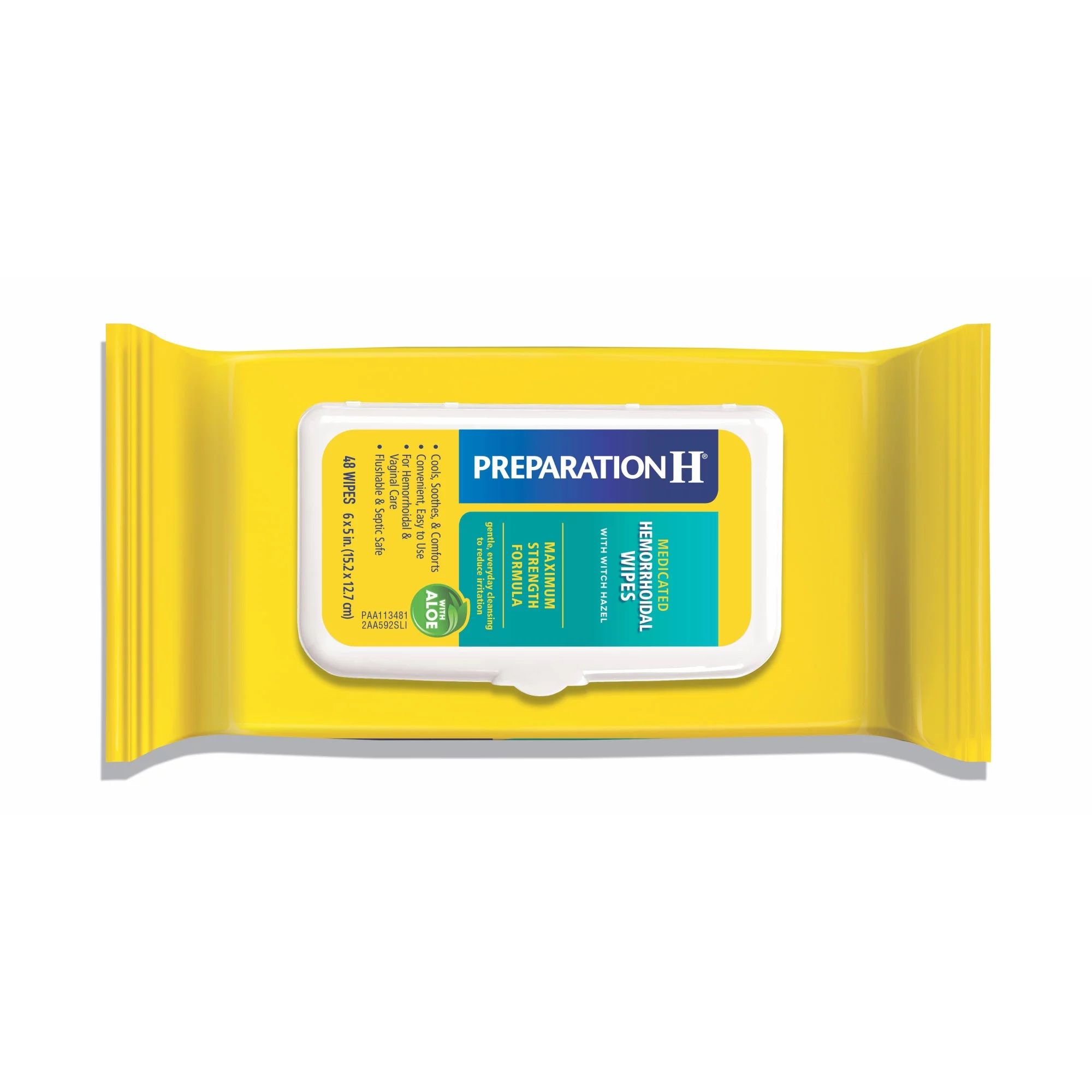 Preparation H Maximum Strength Formula Medicated Wipes, 1 Pack - 48 ct