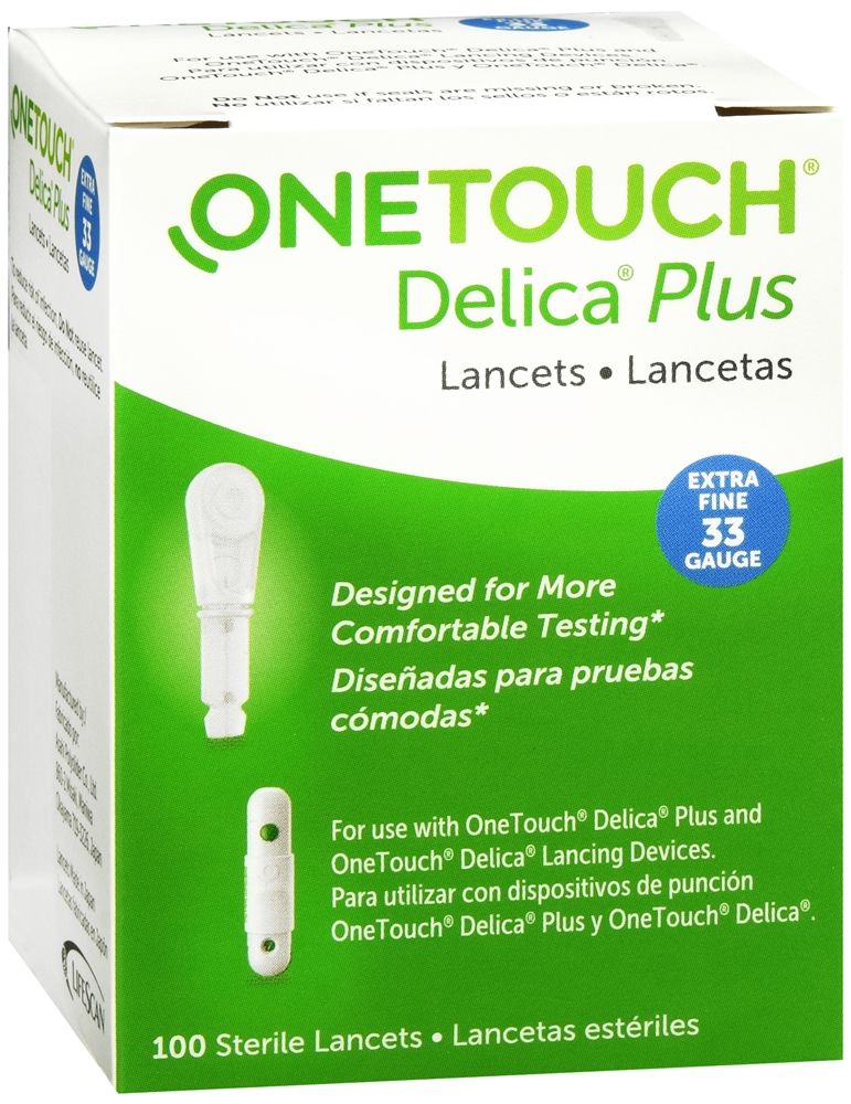 OneTouch Delica Plus Lancets Extra Fine 33 Gauge - 100 ct