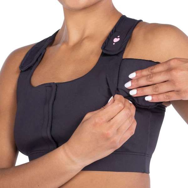 Heart & Core Serena Post Surgical Bra, Black - Super Queen Size