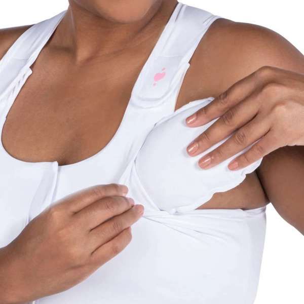 Heart & Core Serena Post Surgical Bra, White - Large