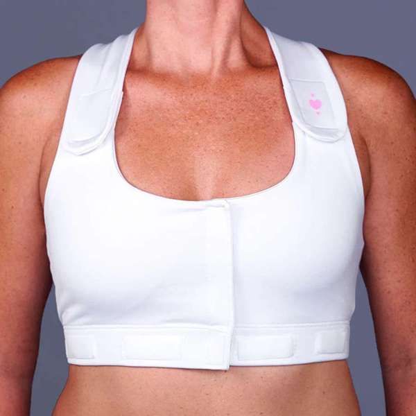 Heart & Core Larissa Post Surgical Bra, White - Queen Size