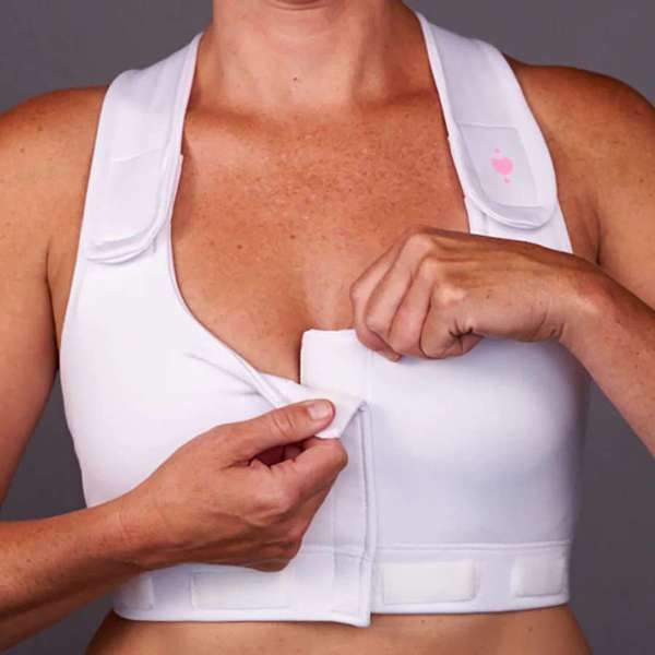 Heart & Core Larissa Post Surgical Bra, White - Queen Size