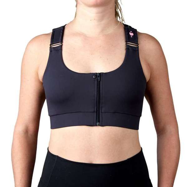 Heart & Core Shirl Post Surgical Bra, Black - X-Large