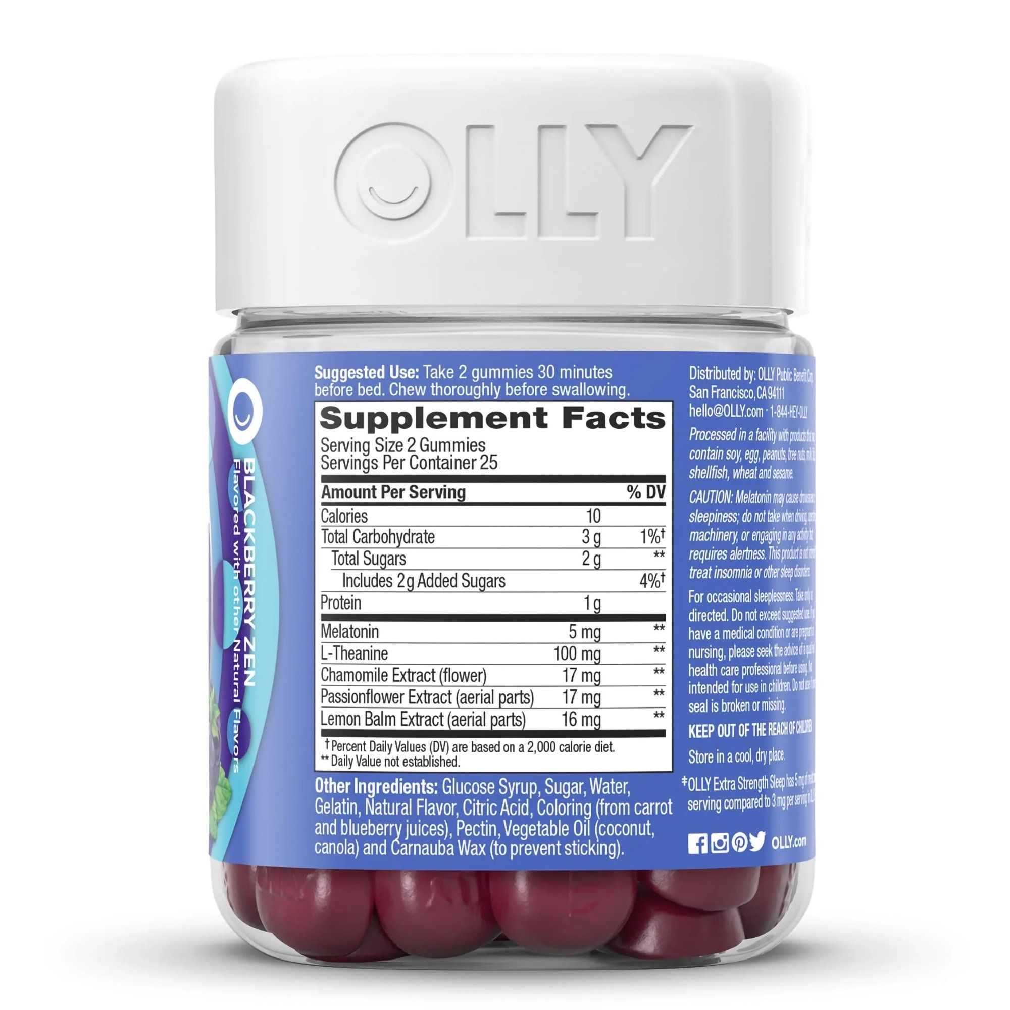 OLLY Extra Strength Sleep Gummies, Blackberry Mint - 50 ct