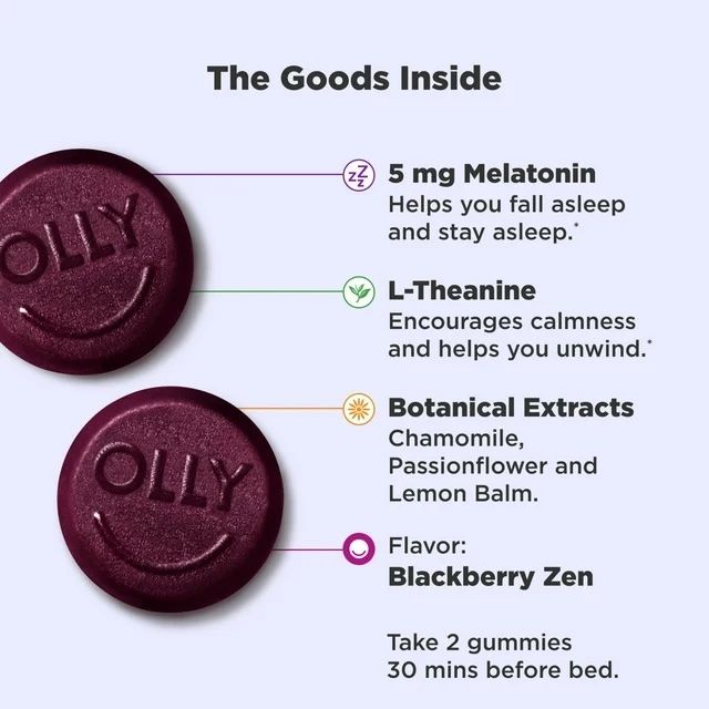 OLLY Extra Strength Sleep Gummies, Blackberry Mint - 50 ct