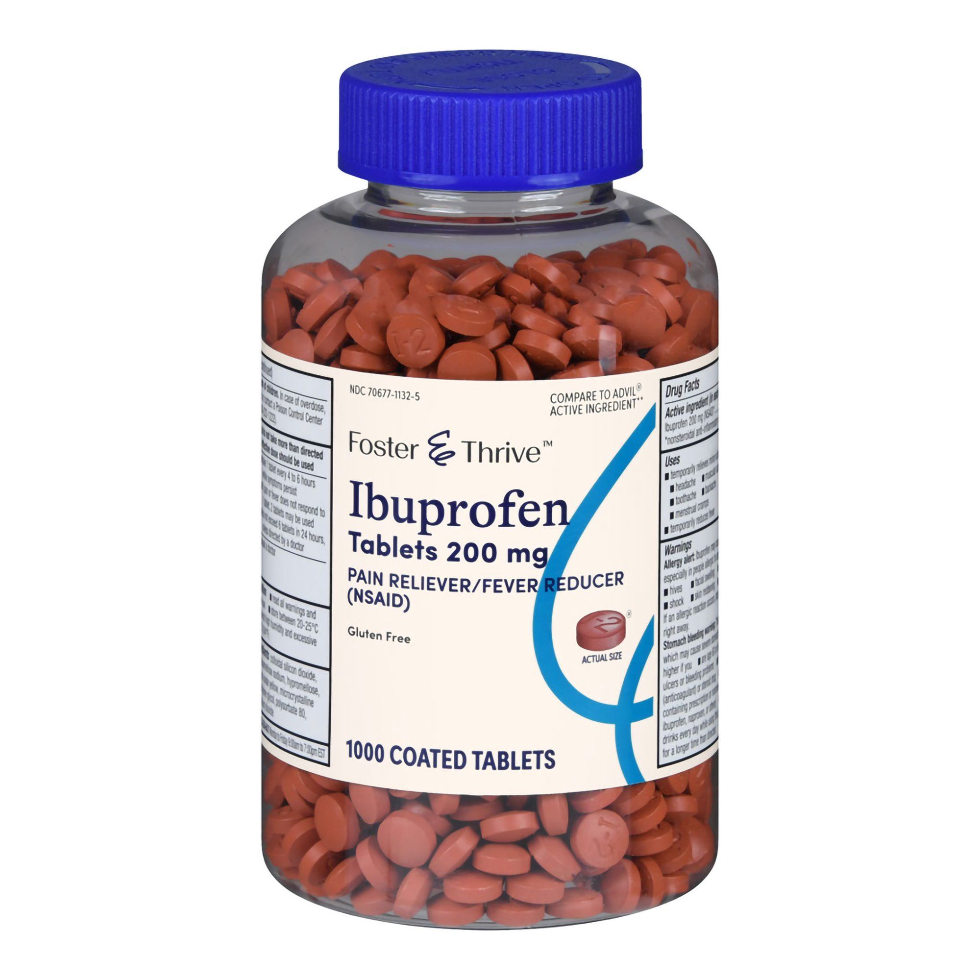 Foster & Thrive Ibuprofen Coated Tablets,  200 mg - 1000 ct