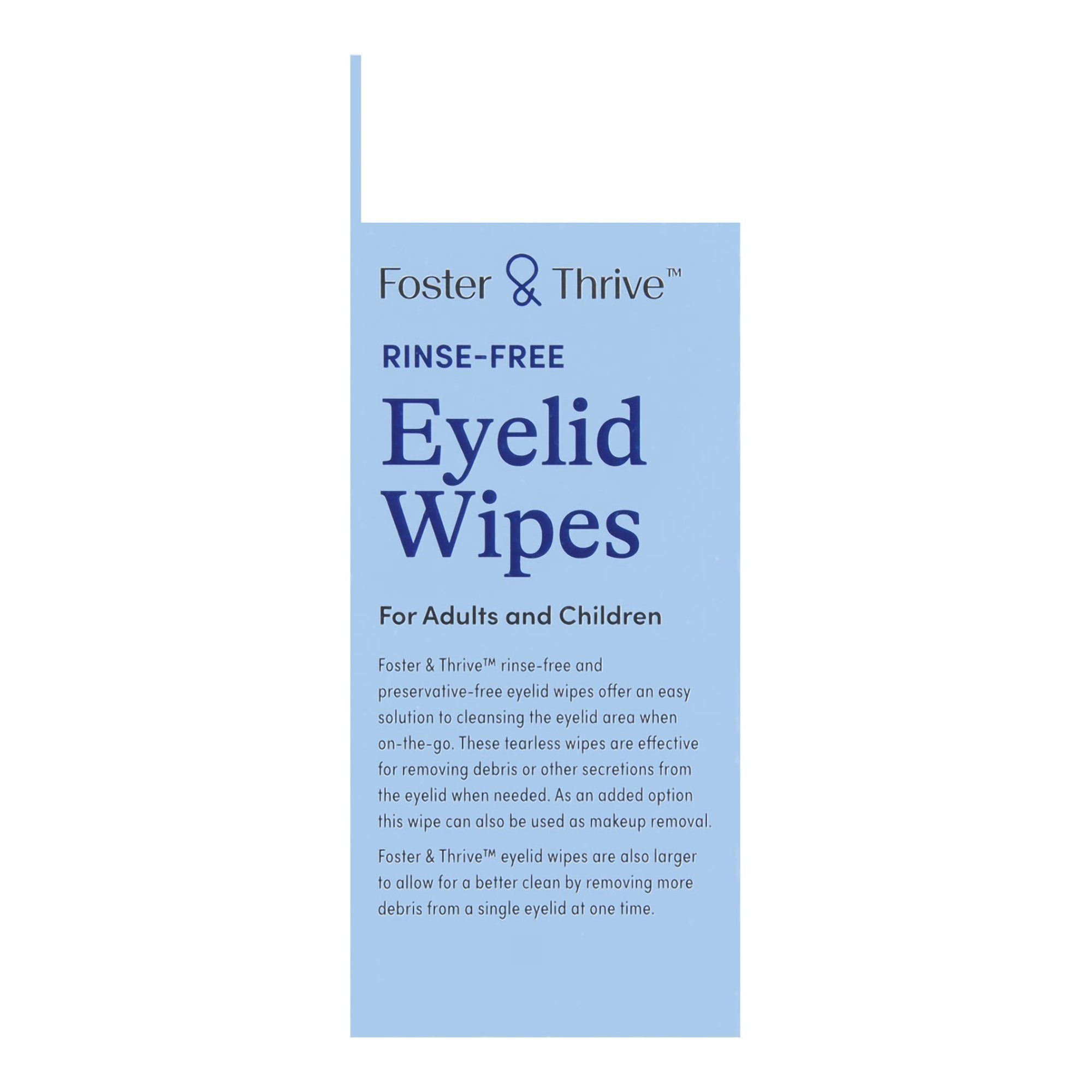 Foster & Thrive Rinse Free Eyelid Cleanser Wipe - 30 ct