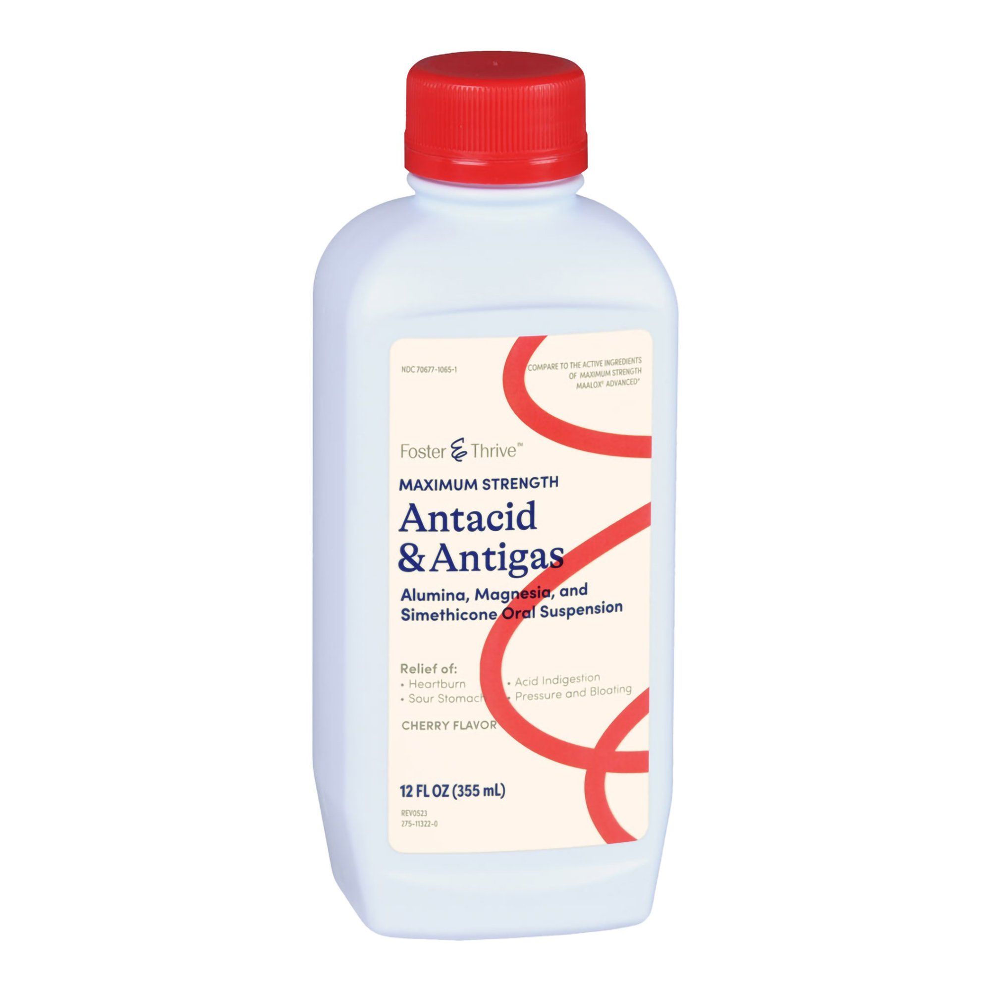 Foster & Thrive Maximum Strength Antacid & Antigas Liquid,  Cherry - 12 fl oz