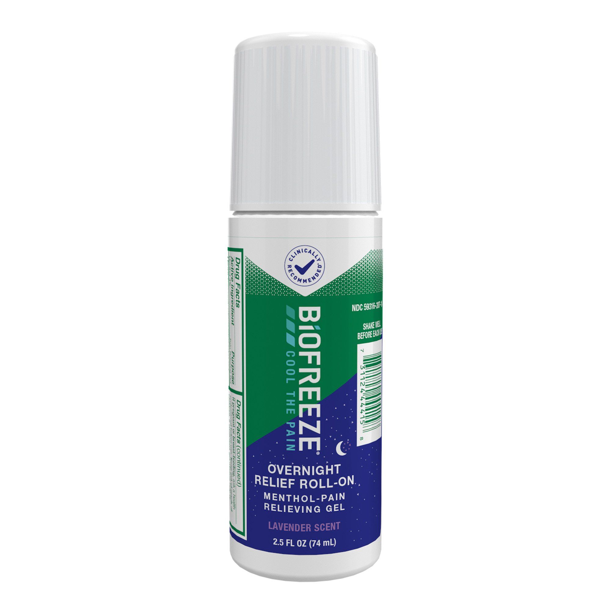 Biofreeze Menthol Overnight Pain Relieving Roll-On Gel, Lavender Scent - 2.5 fl oz