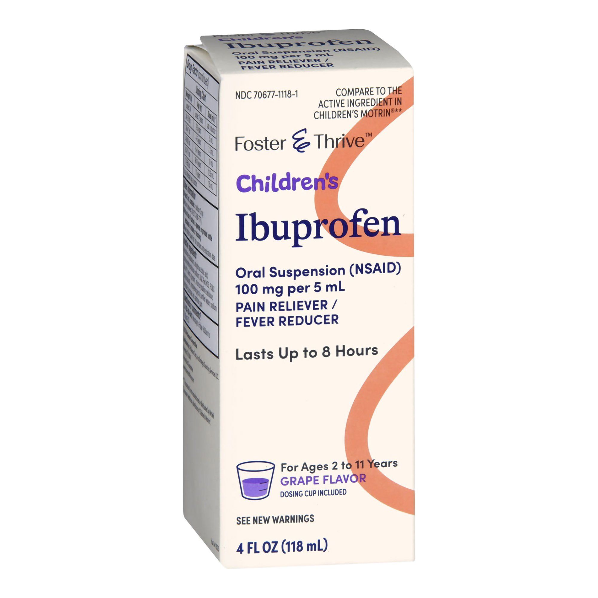 Foster & Thrive Children's Ibuprofen (NSAID), 100 mg, Grape - 4 fl oz