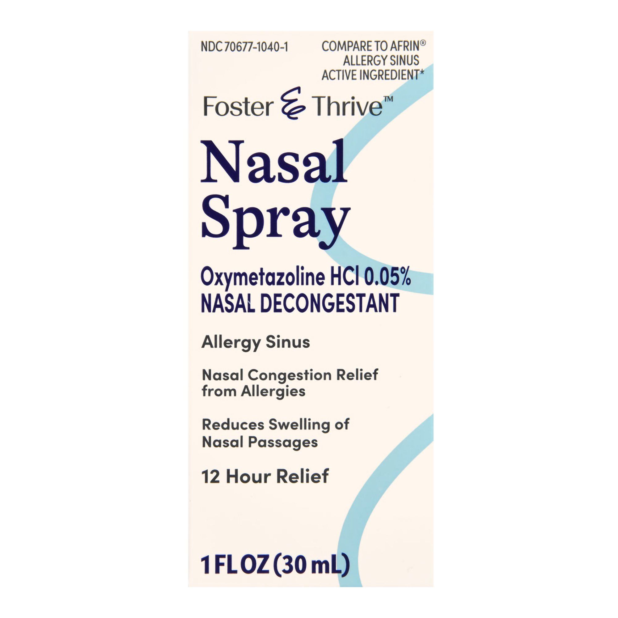 Foster & Thrive Oxymetazoline Hydrochloride 0.05% Allergy Sinus Nasal Spray - 1 fl oz