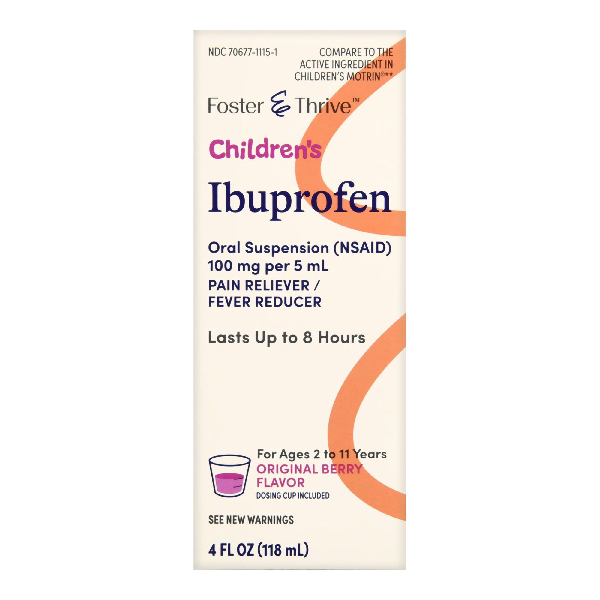 Foster & Thrive Children's Ibuprofen, 100 mg, Original Berry - 4 fl oz