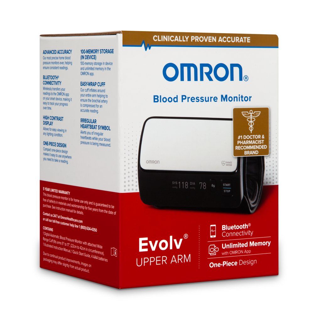 Omron Evolv Bluetooth Digital Upper Arm Blood Pressure Monitor - Black/White