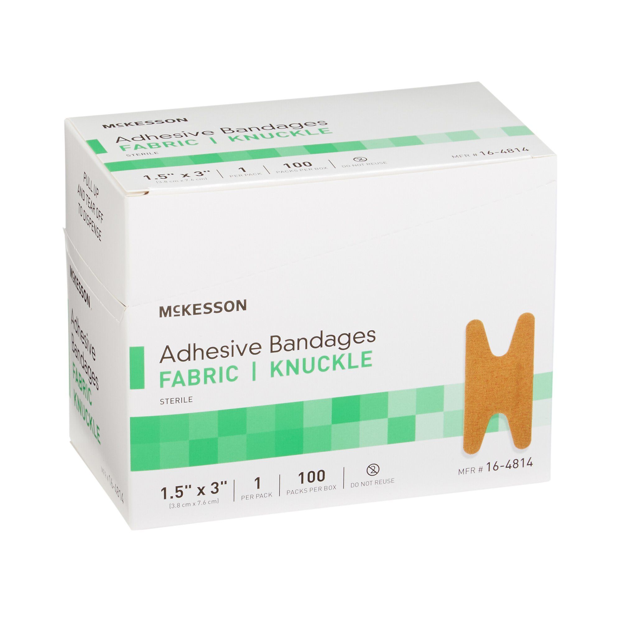 McKesson Adhesive Bandages Fabric Knuckle, 1.5" x 3" - 100 ct