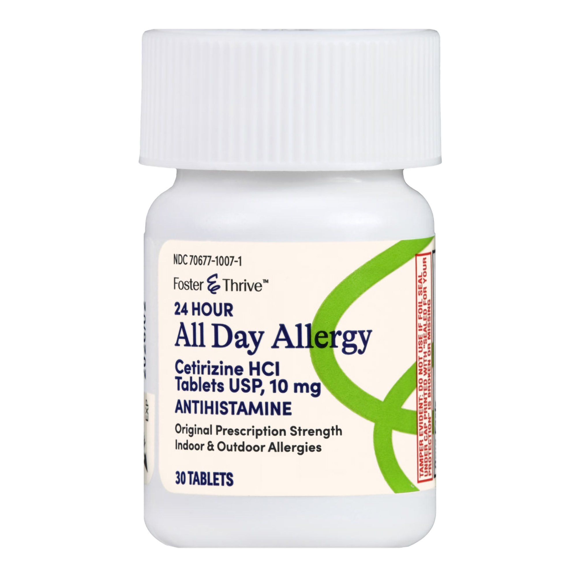 Foster & Thrive All Day Allergy Relief Cetirizine Tablets,10 mg - 30 ct