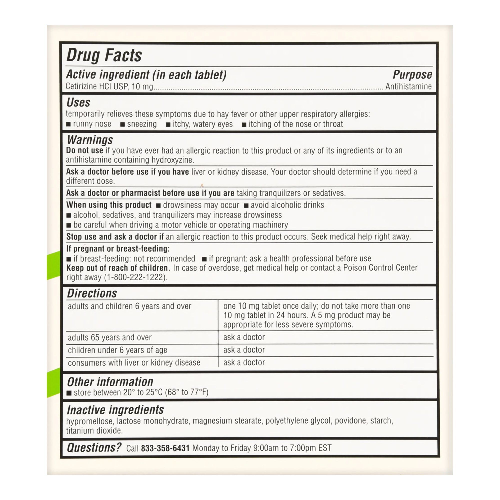 Foster & Thrive All Day Allergy Relief Cetirizine Tablets,10 mg - 30 ct