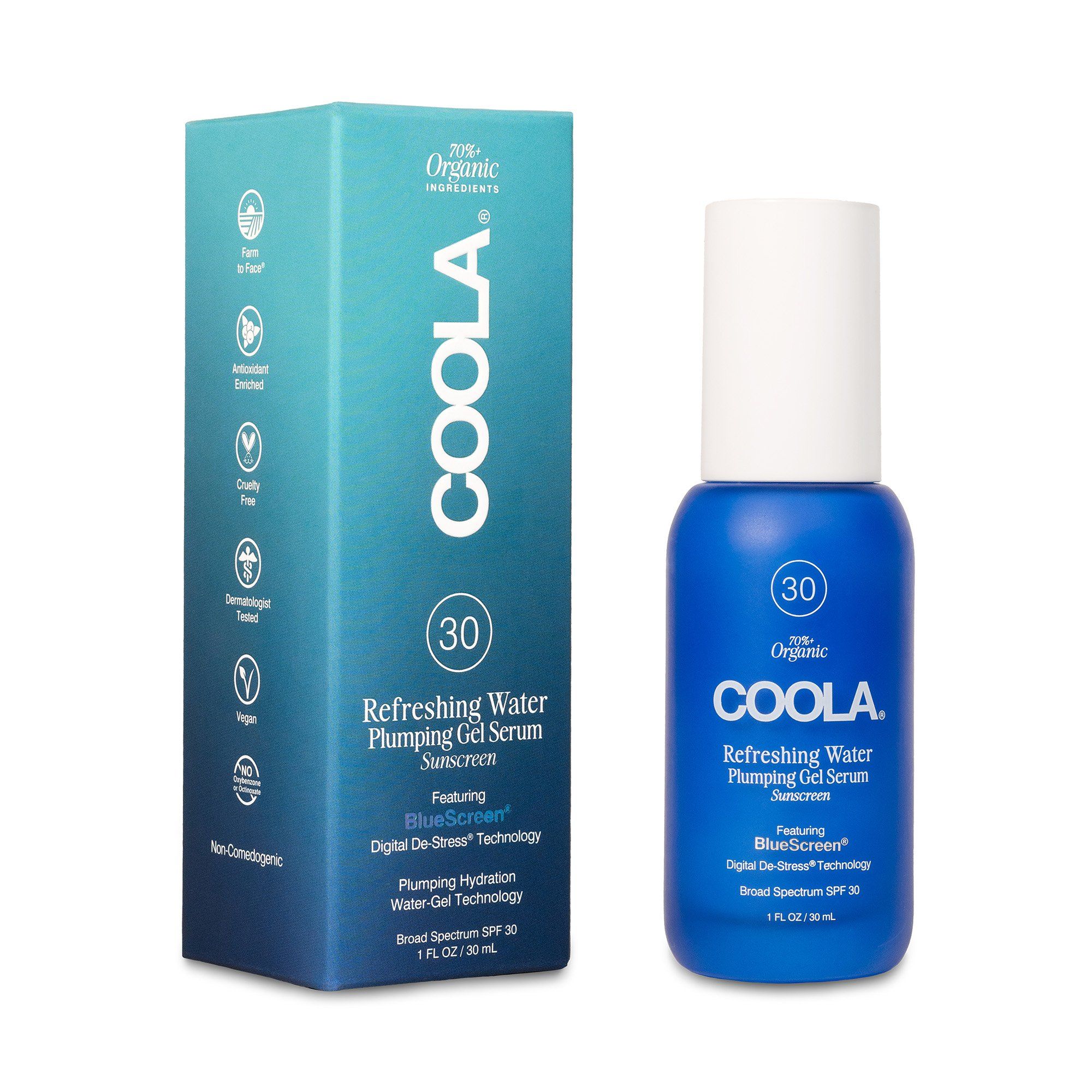 COOLA Refreshing Water Plumping Gel Serum, SPF 30 - 1 fl oz