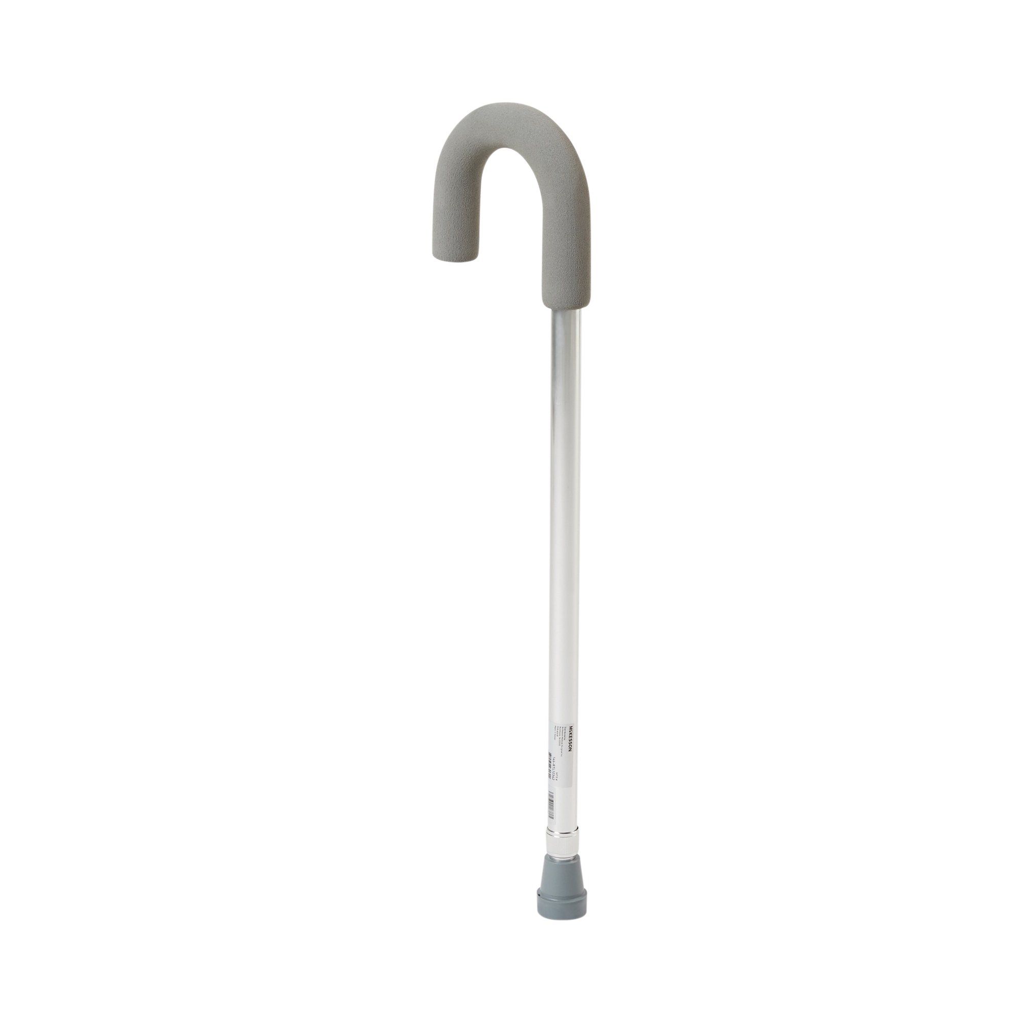 McKesson Aluminum Round Handle Cane With Foam Grip -Silver