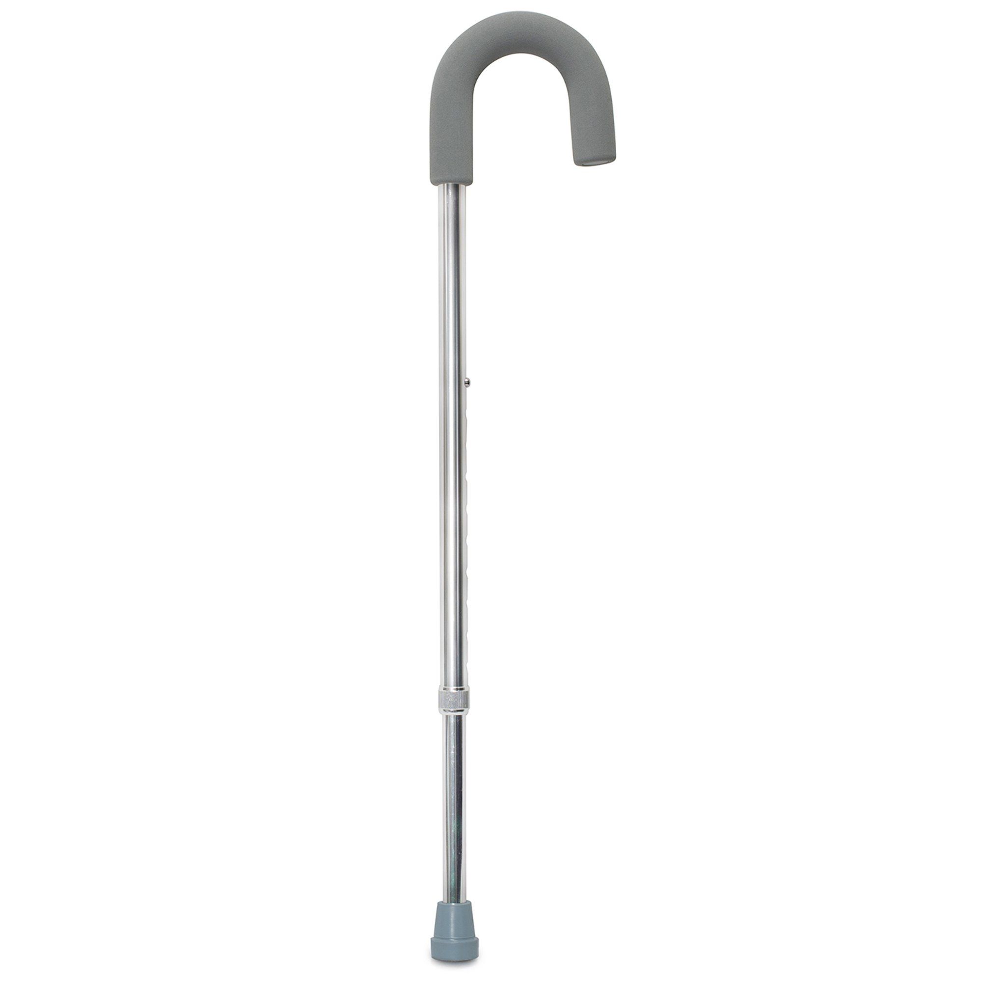 McKesson Aluminum Round Handle Cane With Foam Grip -Silver