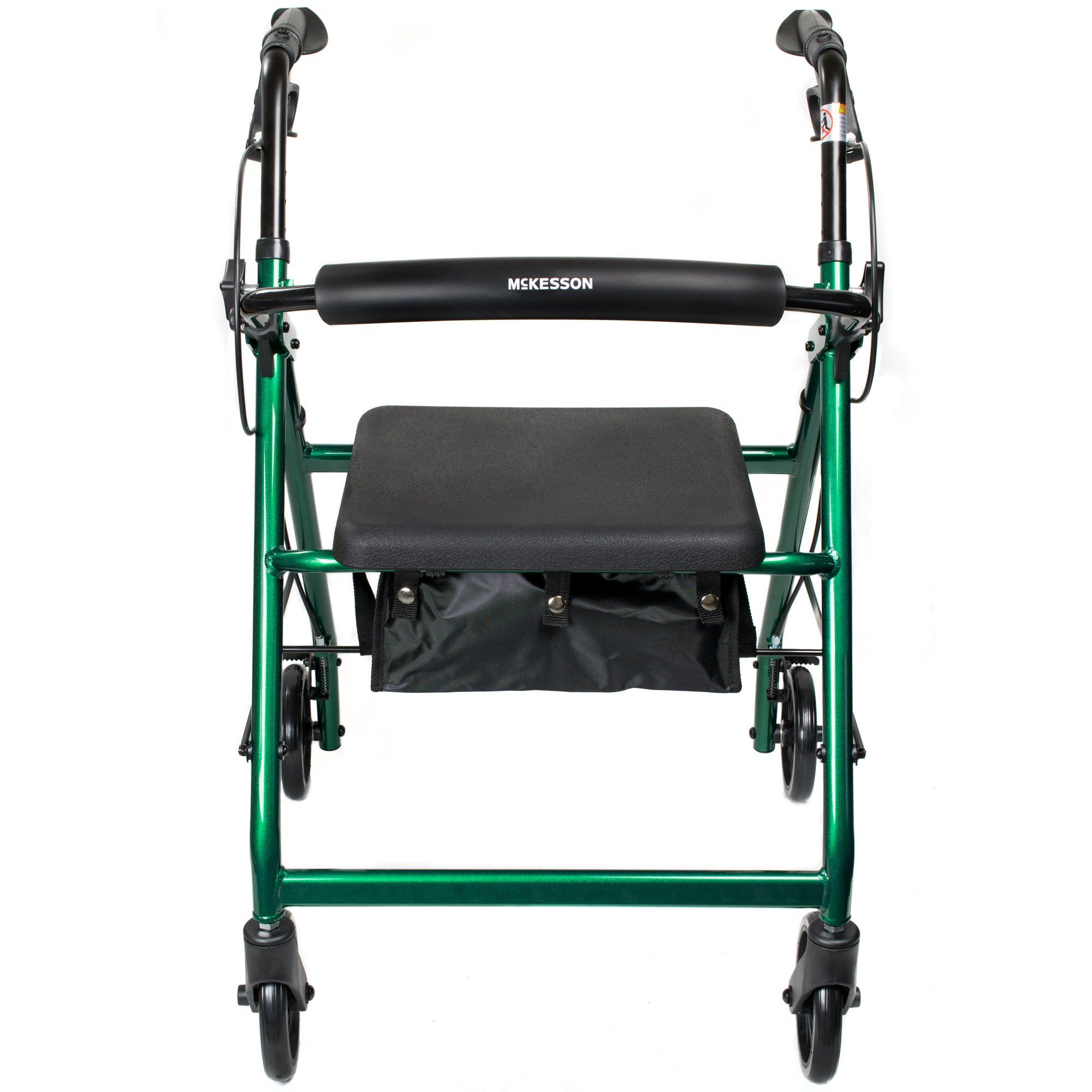 McKesson Rollator Walker with Seat, Green - 300 lbs Capacity