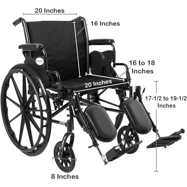 McKesson Lightweight Wheelchair with Flip Back Padded Removable Arm & Swing-Away Elevating Footrest - 300 lbs Capacity