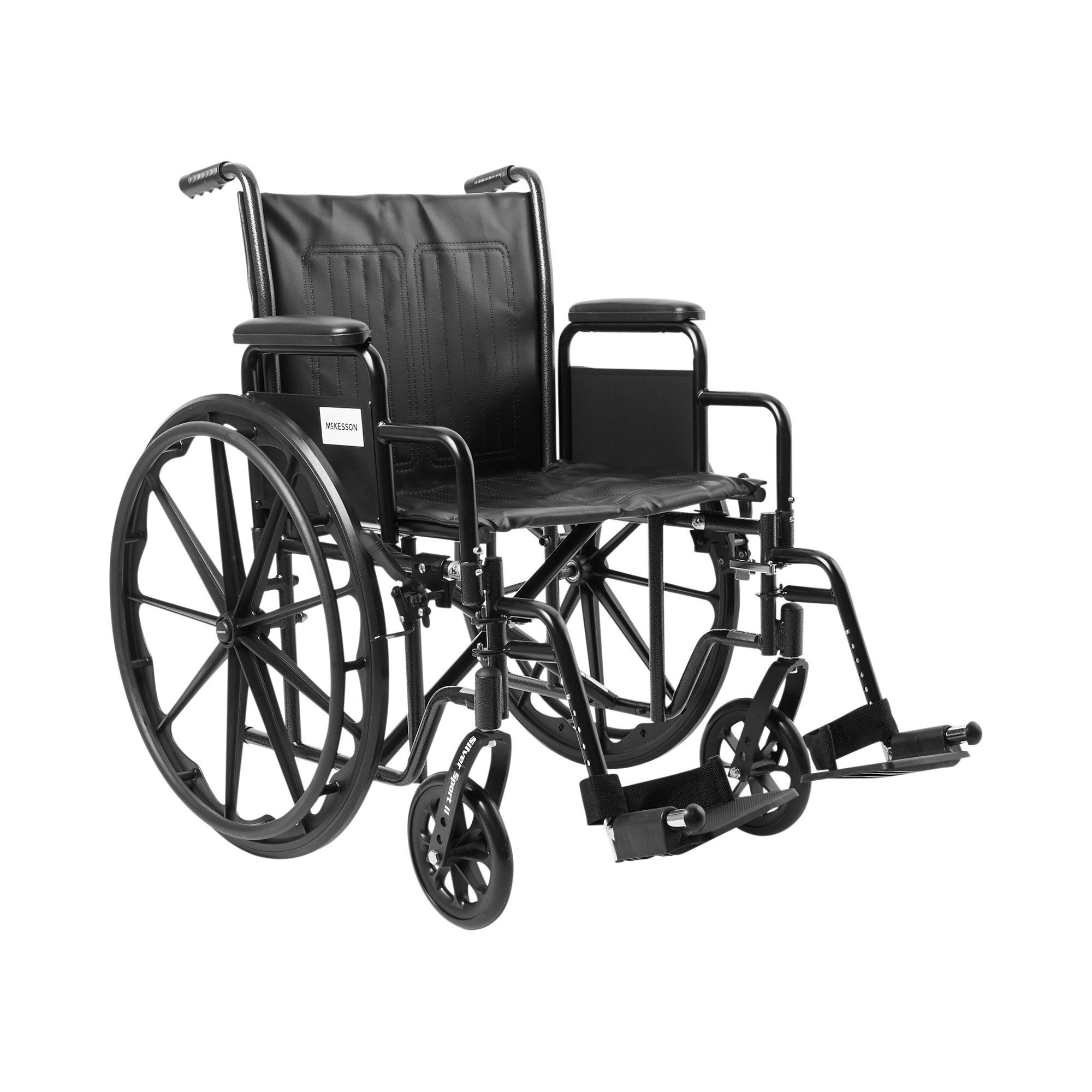 McKesson Wheelchair with Swing-Away Footrests & Detachable Arms - 350 lbs Weight Capacity