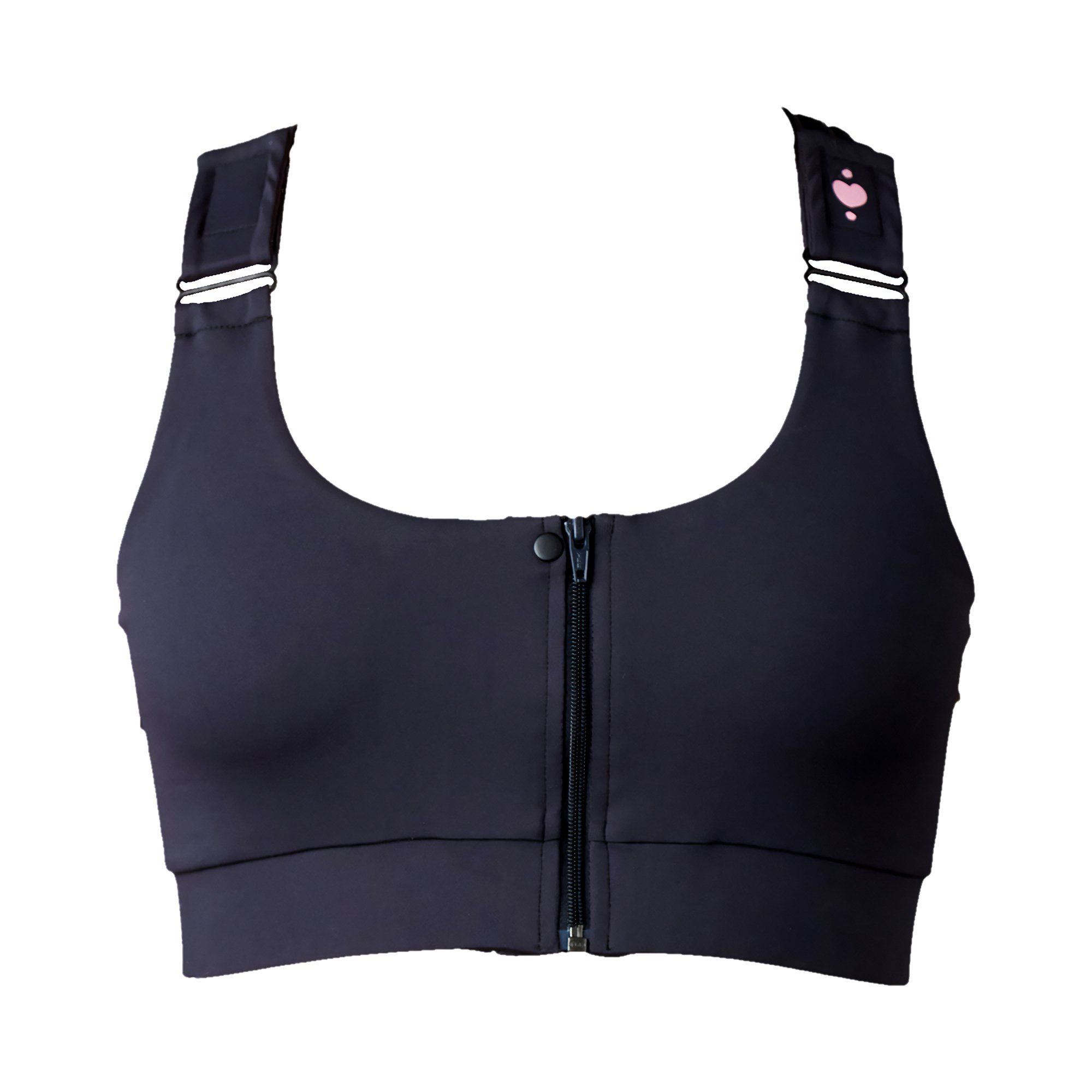 Heart & Core Shirl Post Surgical Bra, Black - Large