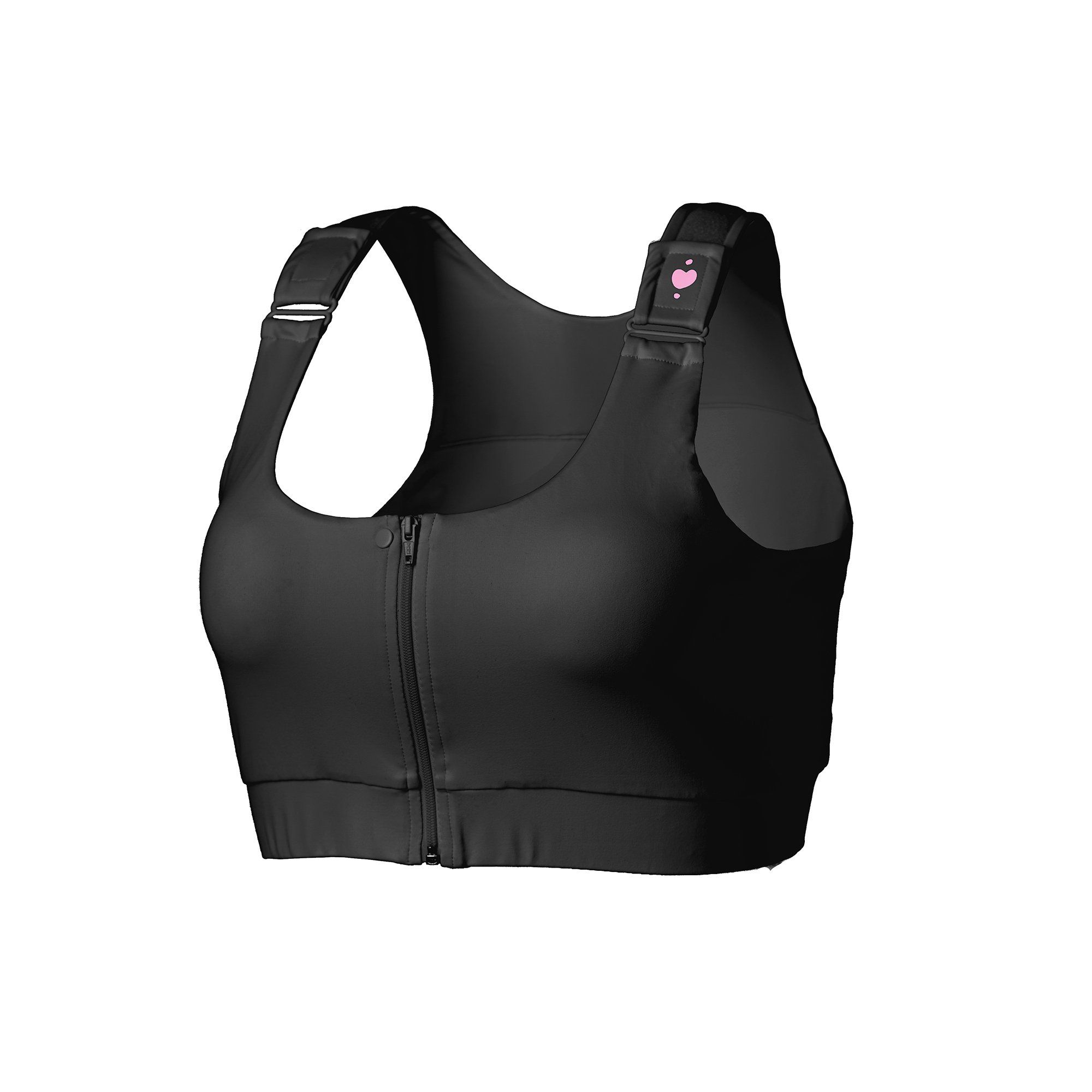 Heart & Core Shirl Post Surgical Bra, Black - Small