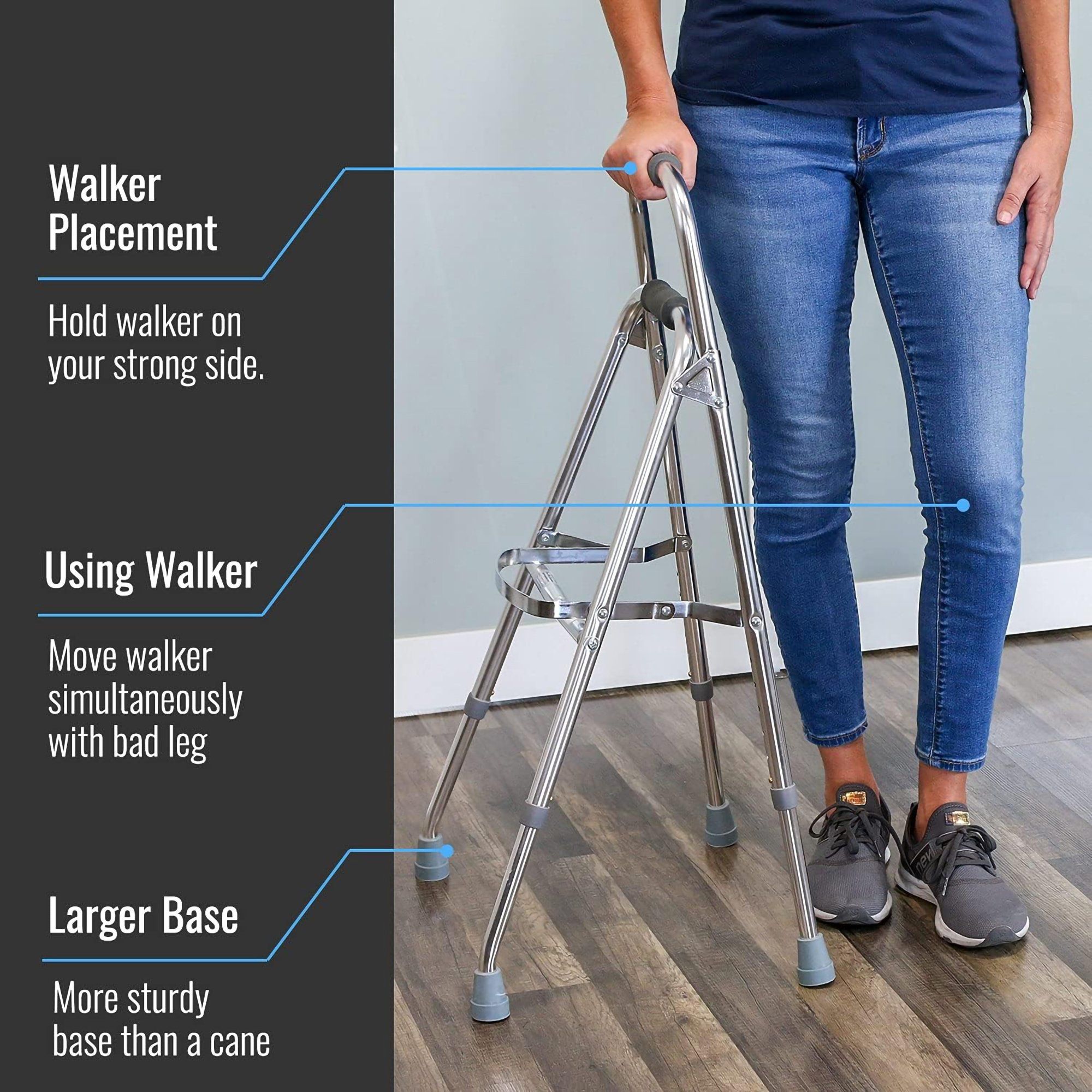 DMI Folding Hemi-Walker - 250 lbs Capacity