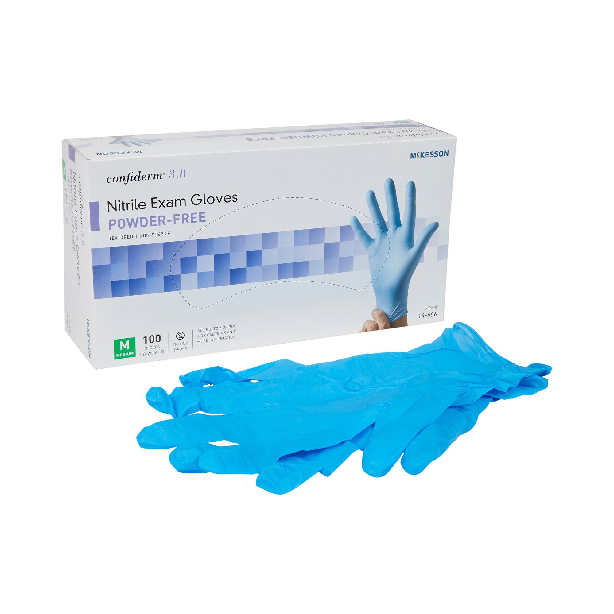 McKesson Confiderm® 3.8 Nitrile Exam Gloves, Medium - 100 ct