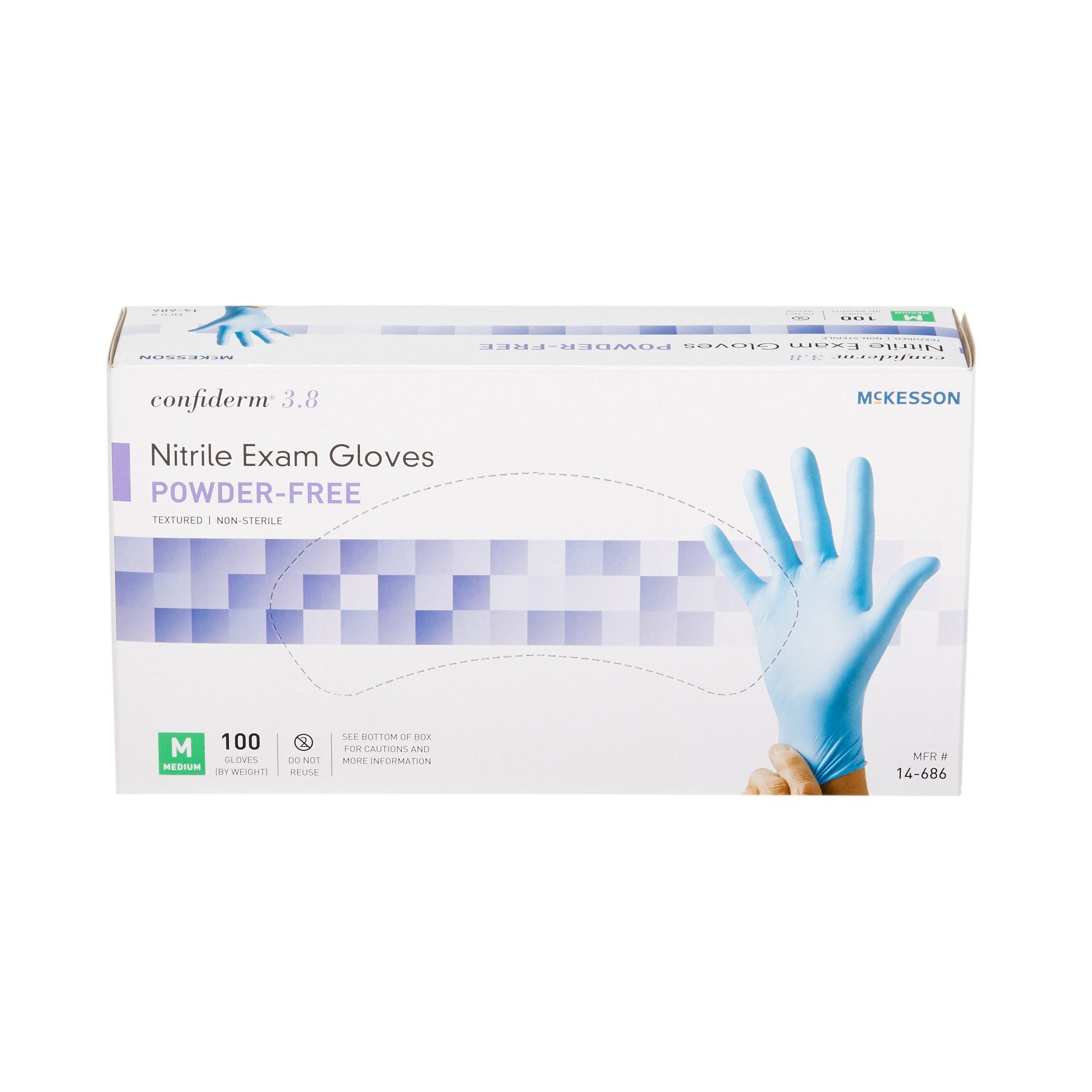 McKesson Confiderm® 3.8 Nitrile Exam Gloves, Medium - 100 ct