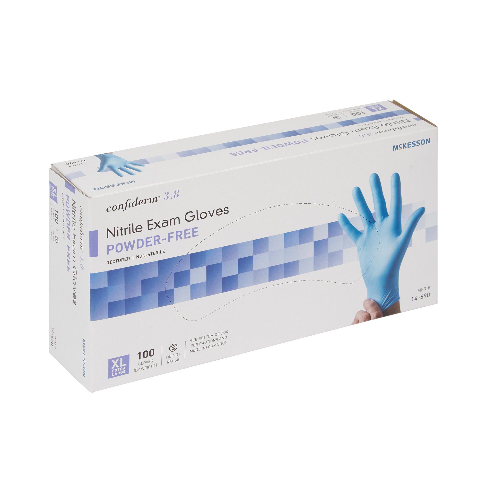 McKesson Confiderm® 3.8 Nitrile Exam Gloves, X-Large - 100 ct