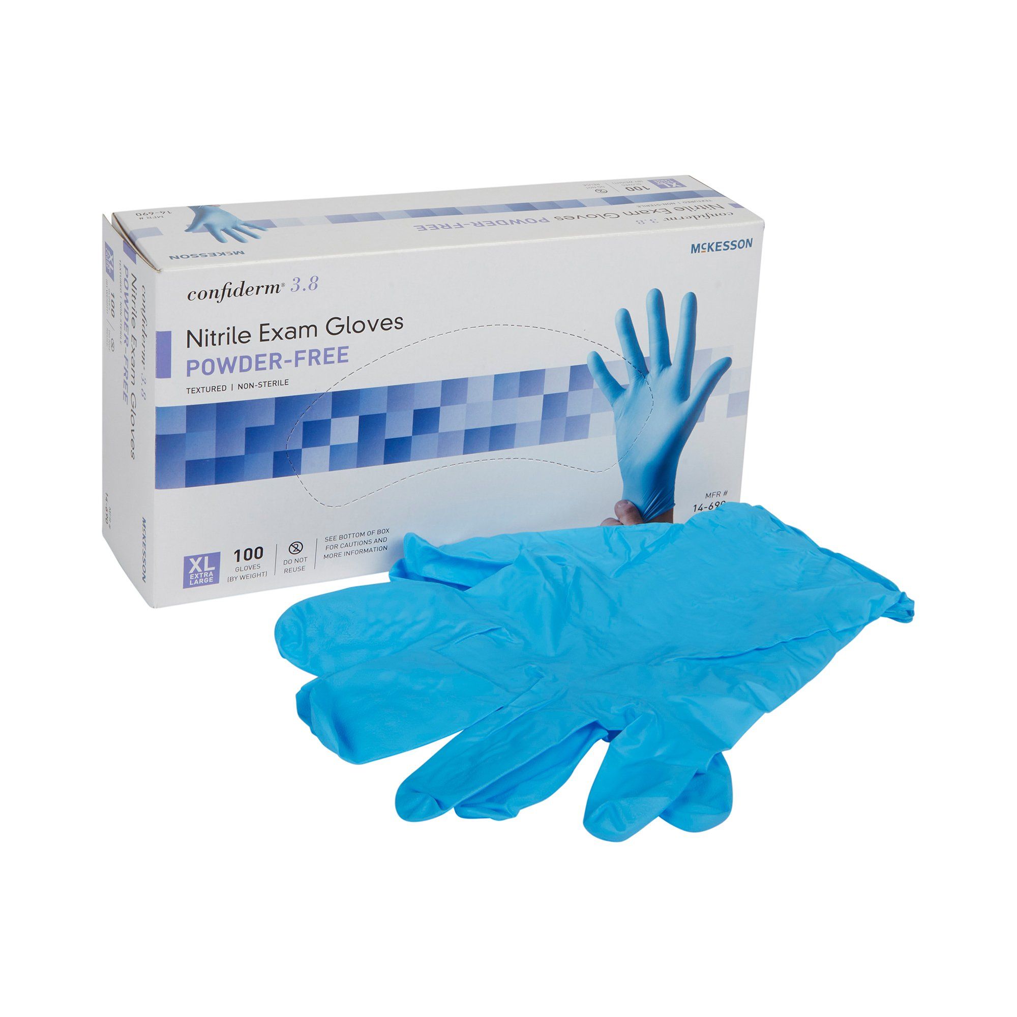 McKesson Confiderm® 3.8 Nitrile Exam Gloves, X-Large - 100 ct