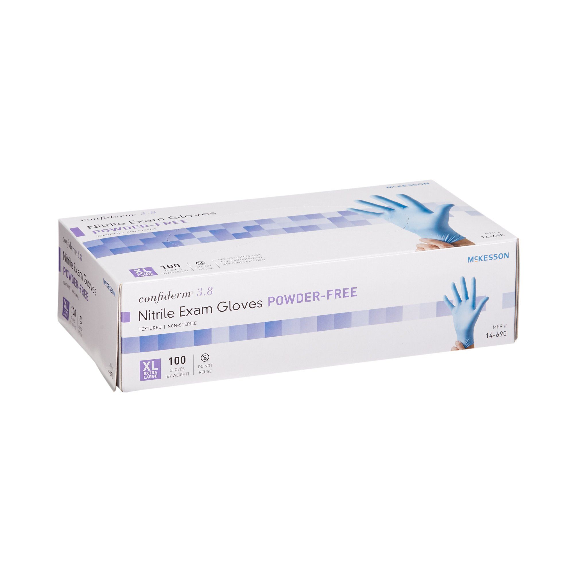 McKesson Confiderm® 3.8 Nitrile Exam Gloves, X-Large - 100 ct