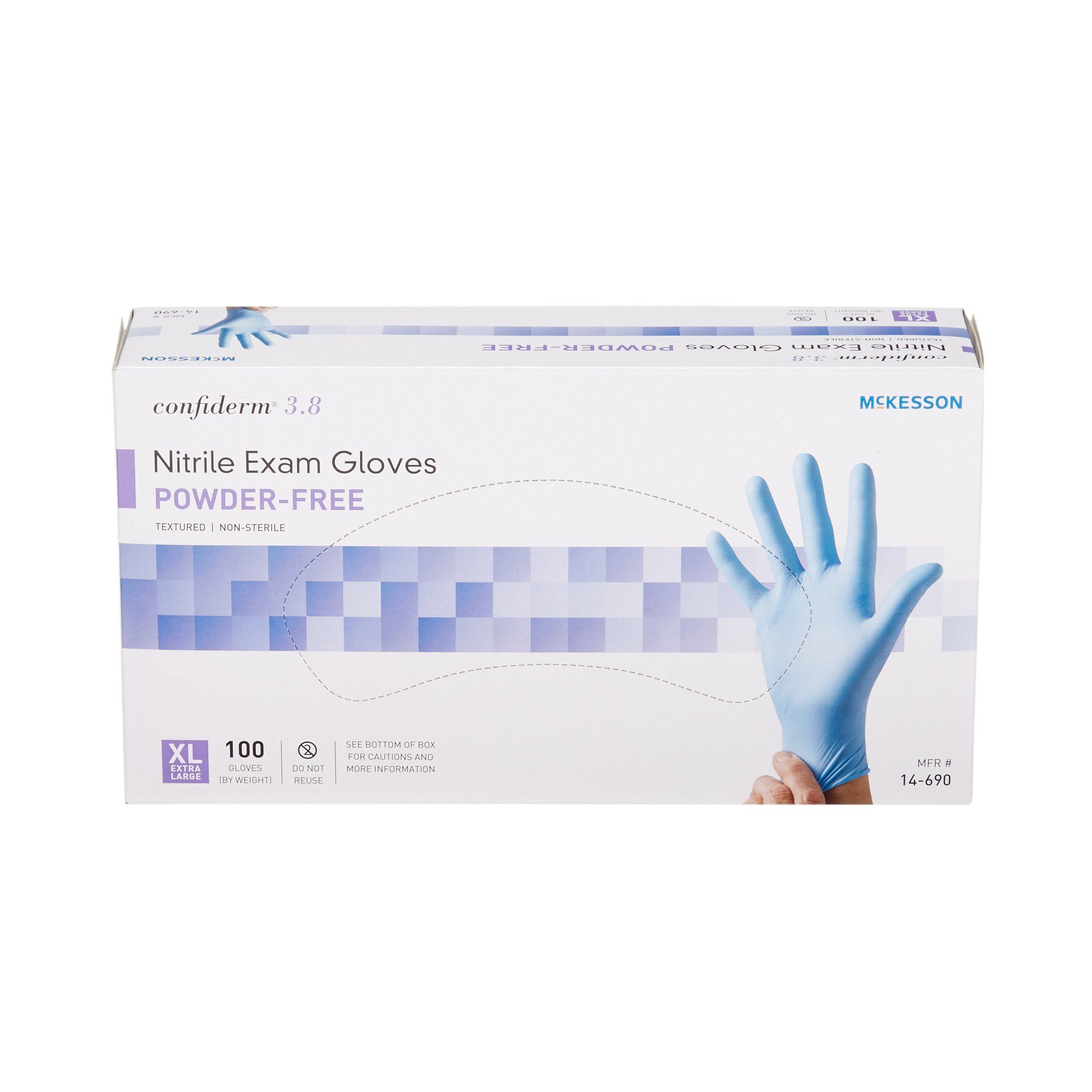 McKesson Confiderm® 3.8 Nitrile Exam Gloves, X-Large - 100 ct