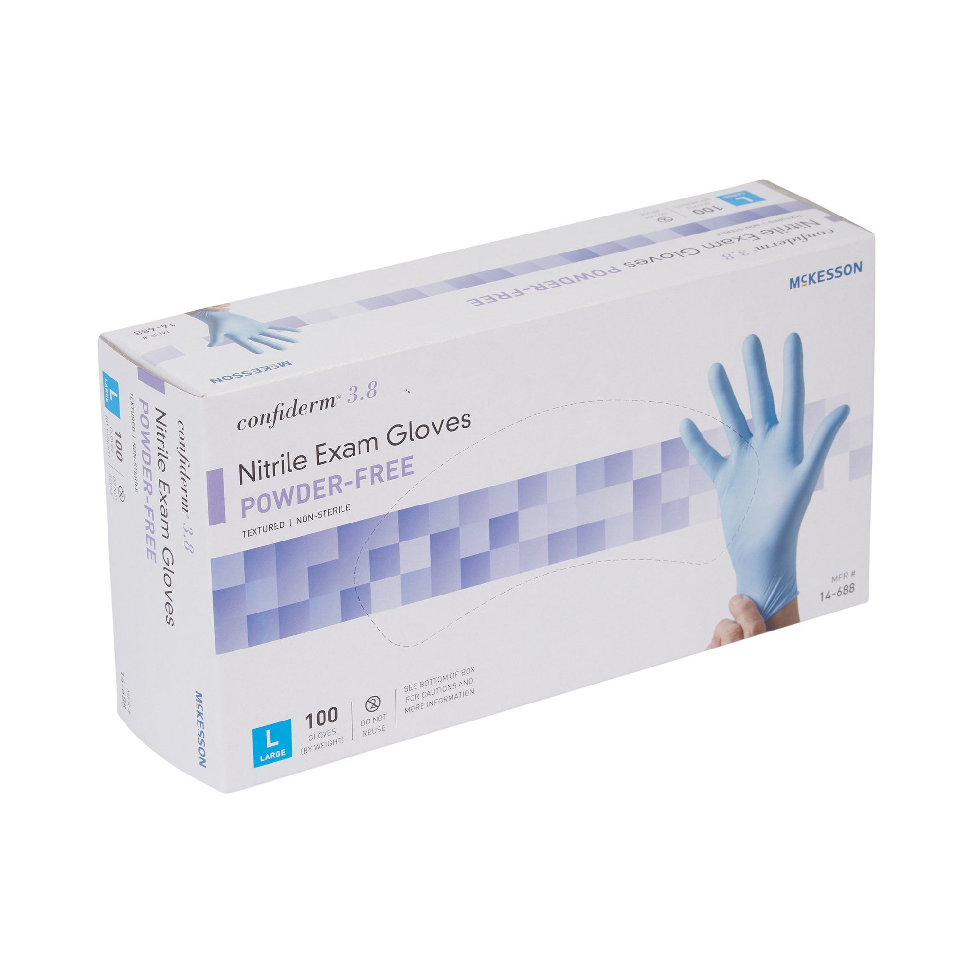 McKesson Confiderm® 3.8 Nitrile Exam Gloves, Large - 100 ct